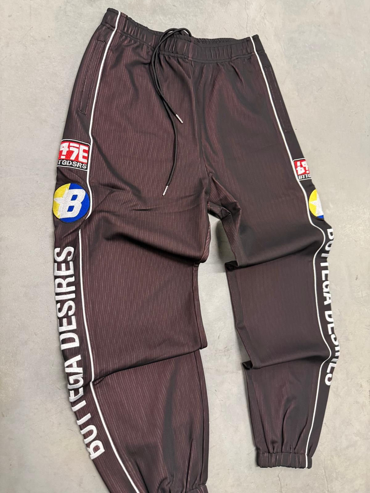 Bottega Desires Brown Race Tracksuit Jacket & Pants Large