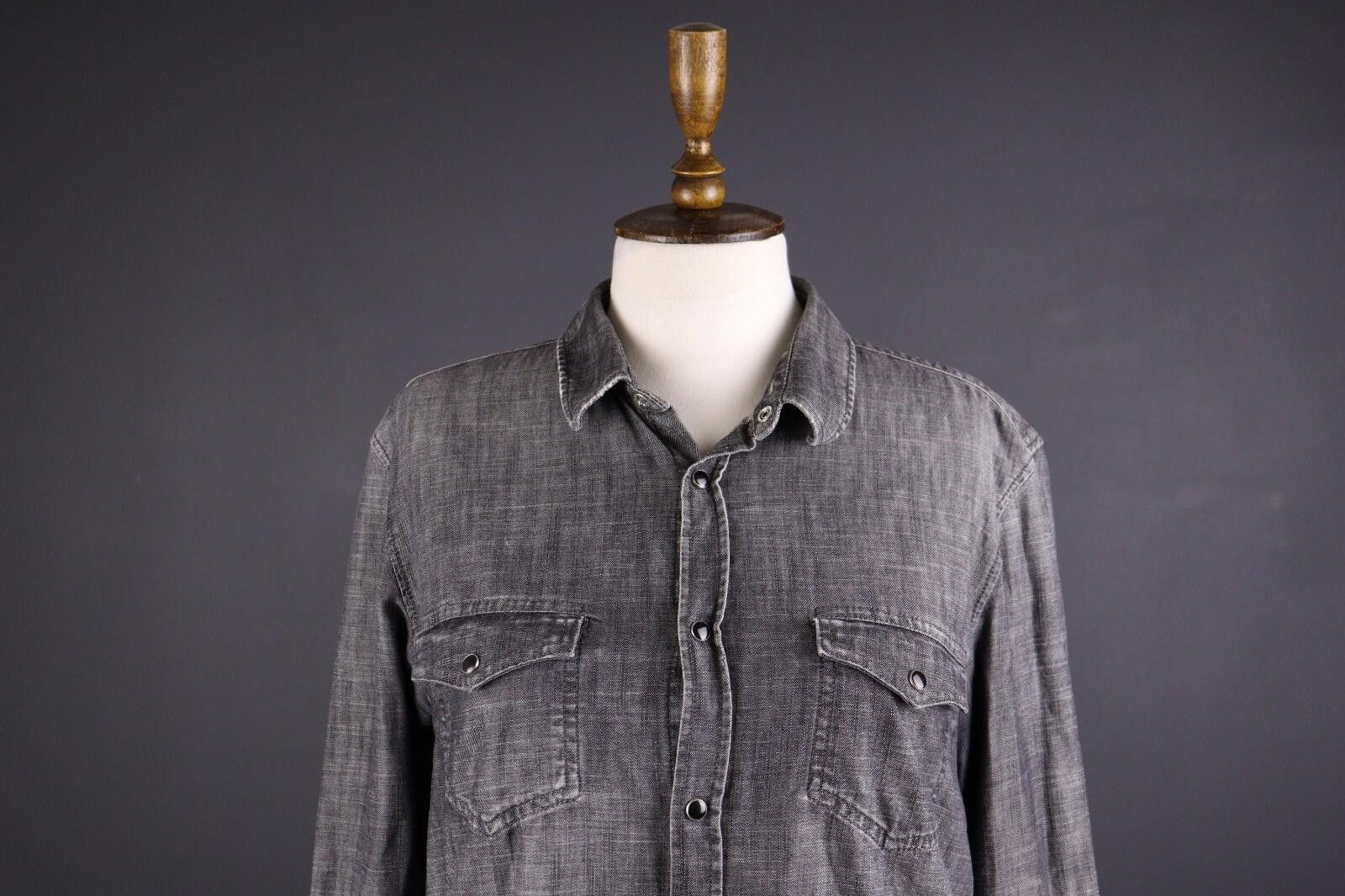 The Kooples The Kooples Jeans Fitted Gray Button Down Shirt Size M Size US M / EU 48-50 / 2 - 2 Thumbnail