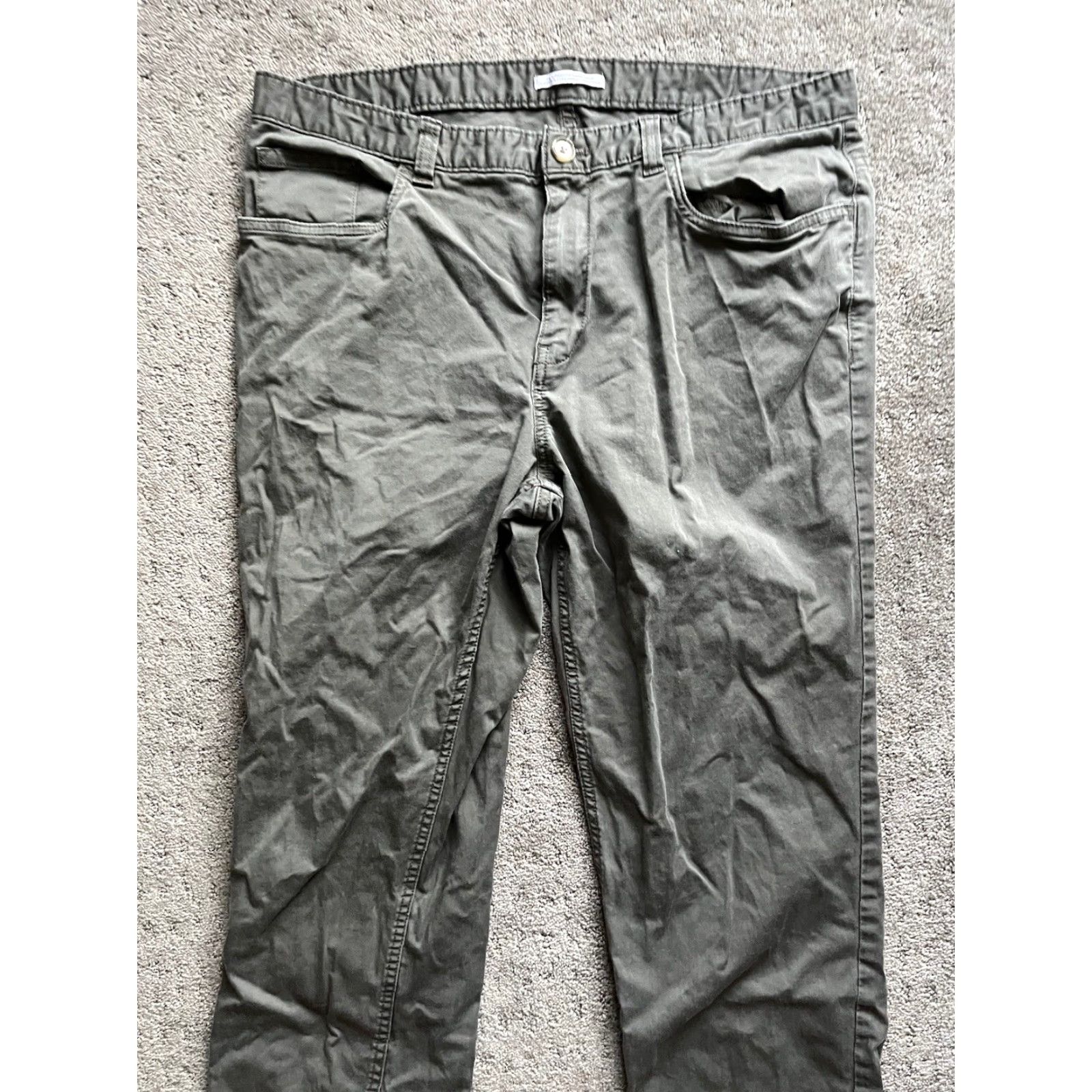 Calvin Klein Calvin Klein Men's Slim Fit Stretch Pants 5-Pocket Size 34x32 Gray Slim Leg Chino Regular 34in Inseam Mens Vintage No Size US 34 / EU 50 - 2 Thumbnail