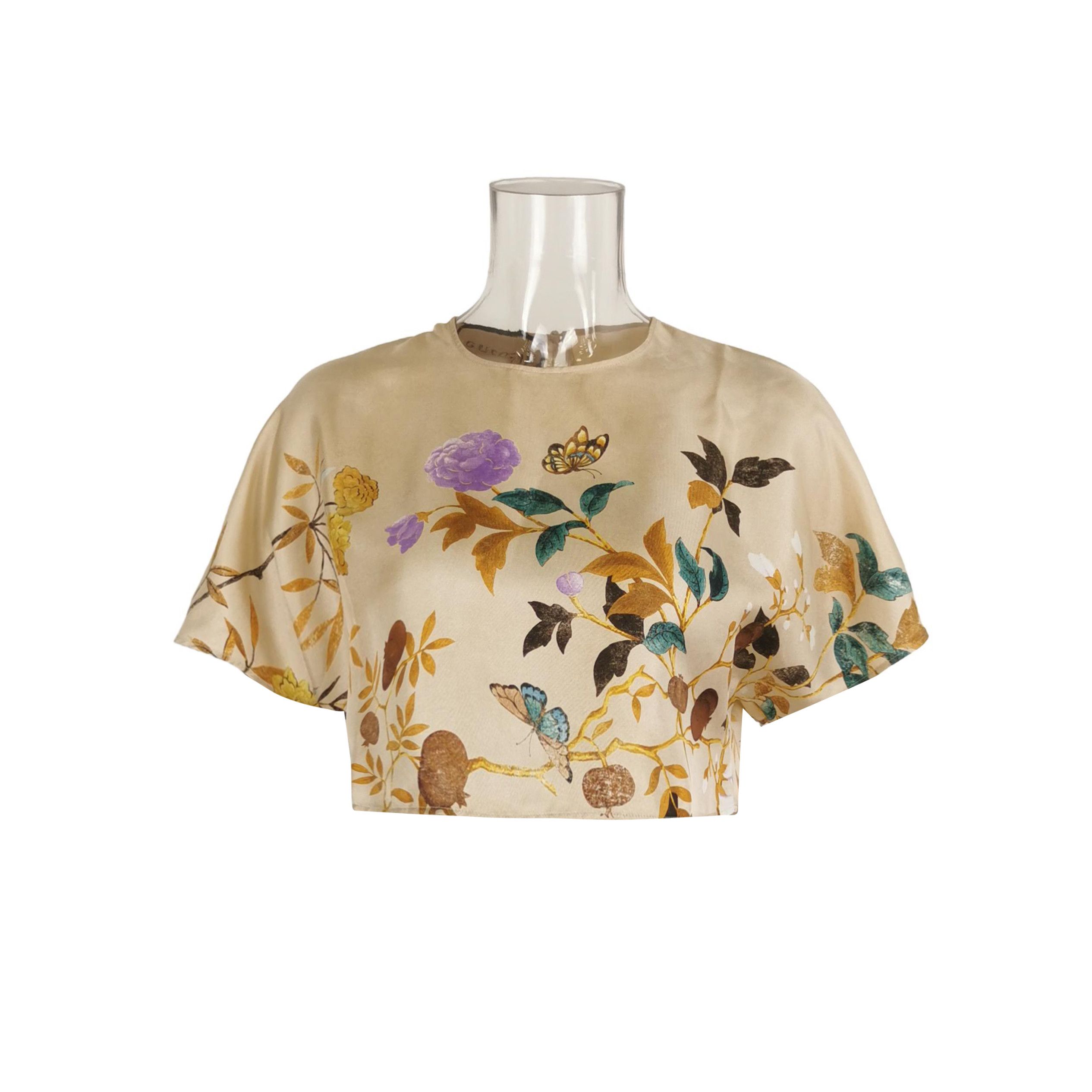 Gucci Gucci Floral Print Silk Blouse Size 36 Size XS / US 0-2 / IT 36-38 - 1 Thumbnail