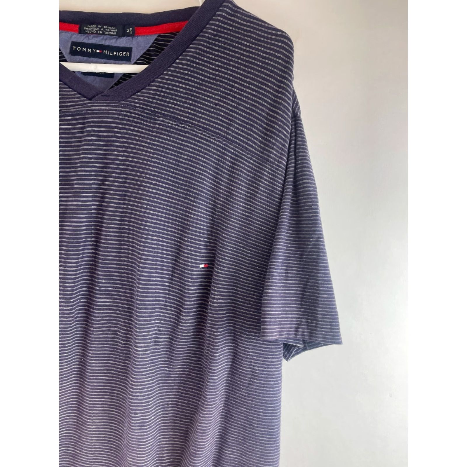 Tommy Hilfiger Tommy Hilfiger T-Shirt Mens Size M Polo Navy White Striped Stretch Size US M / EU 48-50 / 2 - 3 Thumbnail