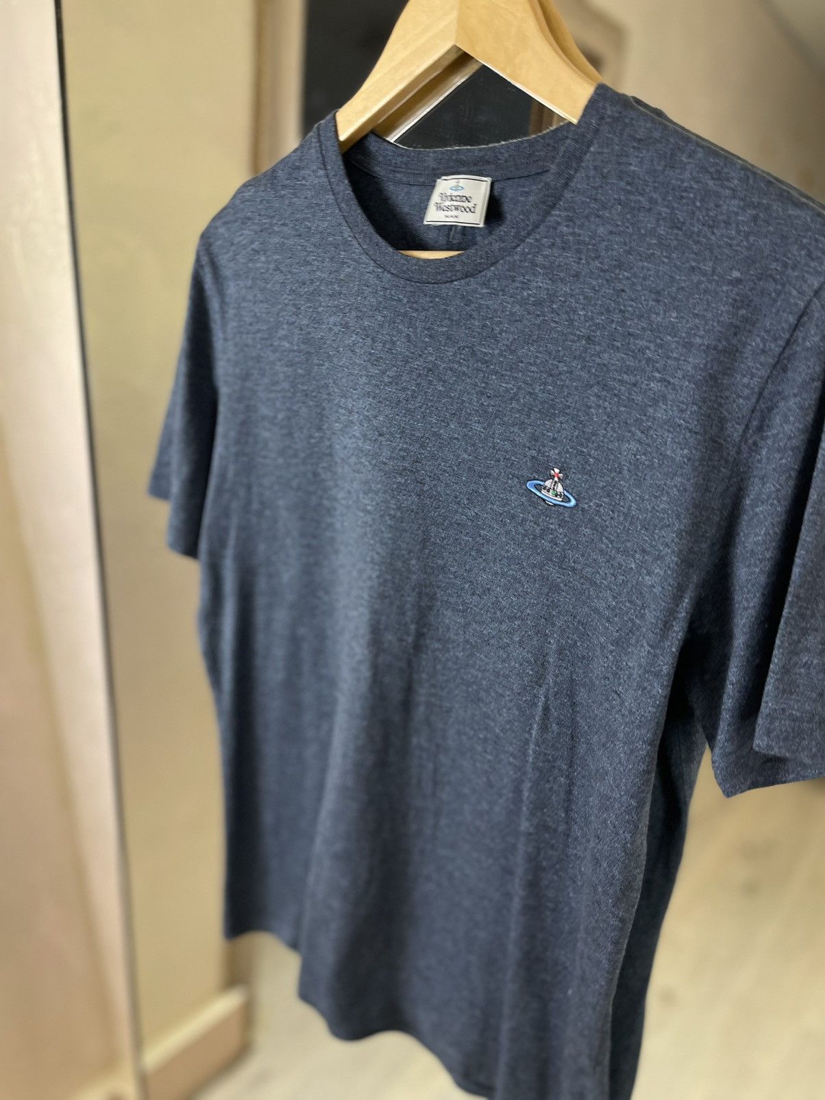 Vivienne Westwood Vivienne Westwood MAN Embroidered Orb Heather Navy Tee Size US L / EU 52-54 / 3 - 6 Thumbnail