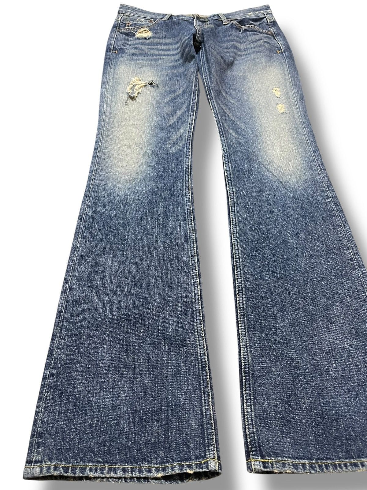 Japanese Brand Vintage Love Cuetieen Flare Grunge Distressed Denim Size US 30 / EU 46 - 3 Thumbnail