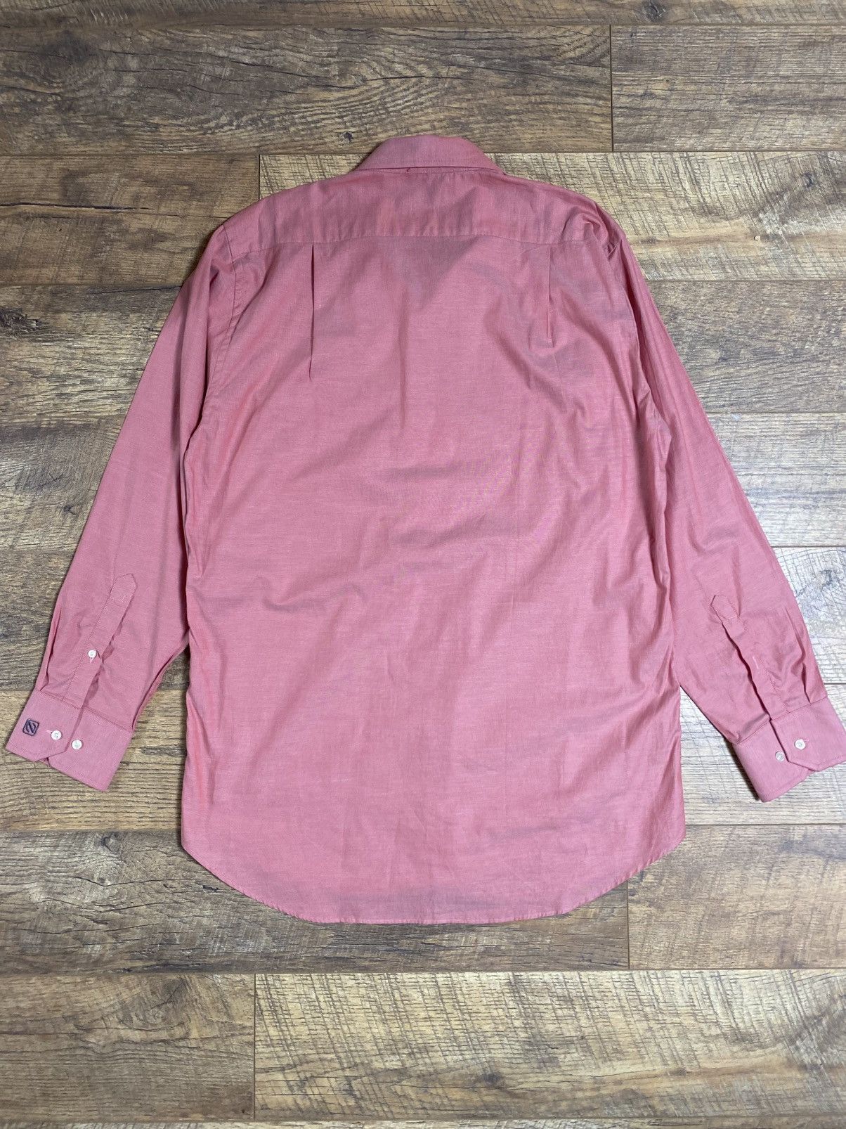 Ermenegildo Zegna Ermenegildo Zegna Luxury Dress Shirt Men's Coral Pink Cotton Size US XL / EU 56 / 4 - 5 Thumbnail