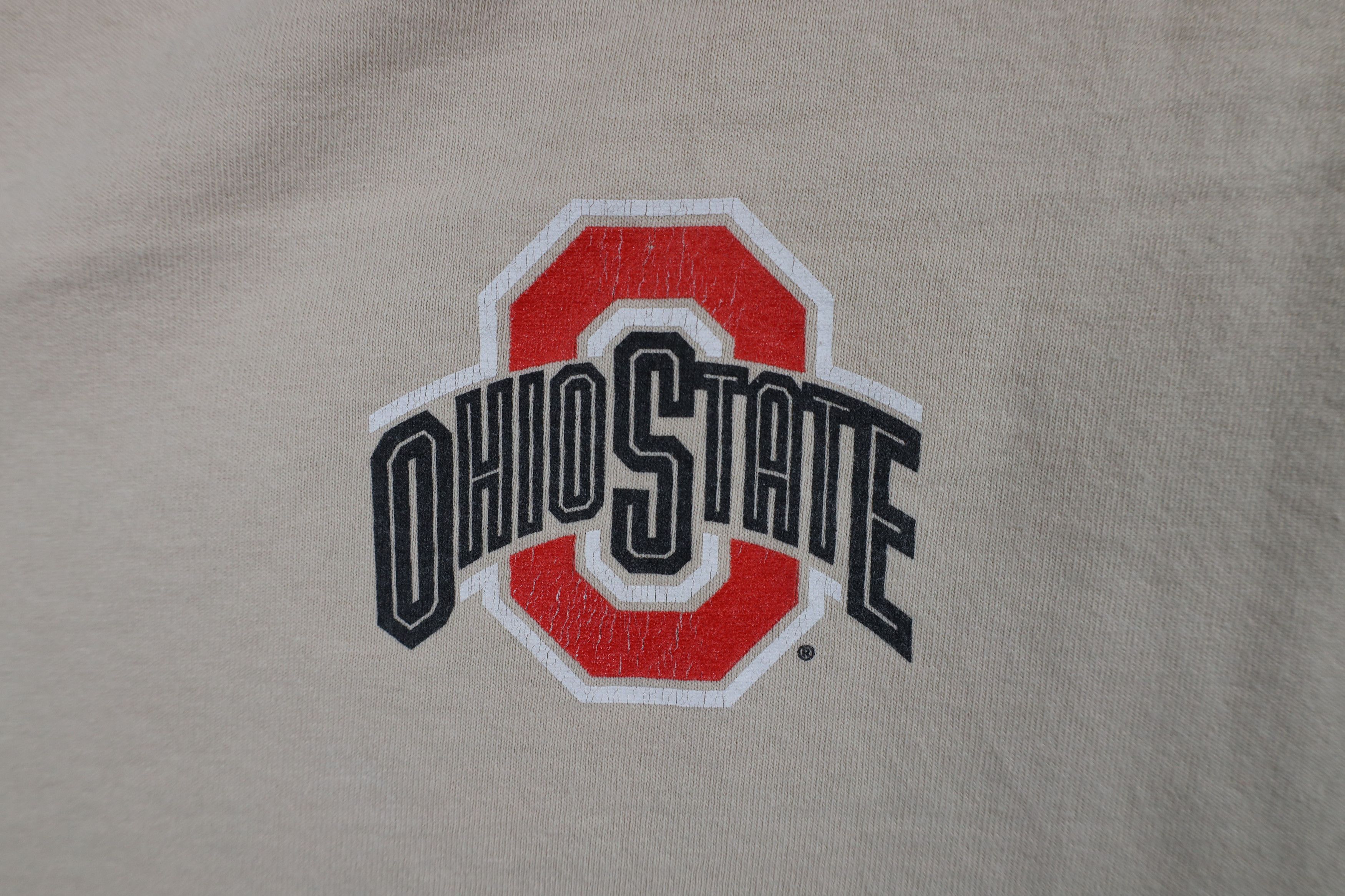 Vintage Vintage 90s Ohio State University Long Sleeve T-Shirt Beige Size US L / EU 52-54 / 3 - 7 Thumbnail