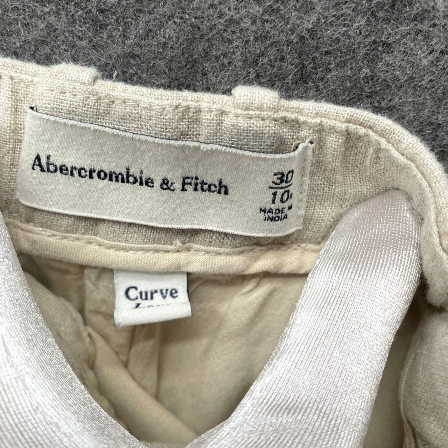 Abercrombie & Fitch Abercrombie & Fitch Curve Wide Leg Linen Blend Dress Pants Womens 30 Beige Wide-Leg Front Pockets Stretch Comfortable High Rise Review: 10 / 20 Size 30" / US 8 / IT 44 - 8 Thumbnail