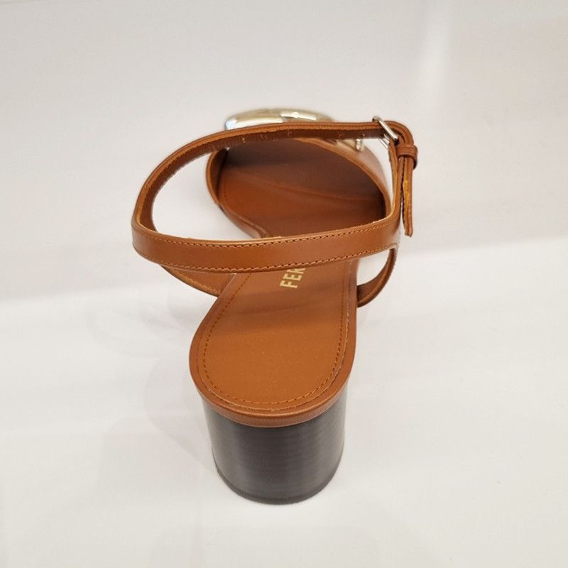 Salvatore Ferragamo o1s1rm0724 Priscilla Leather Sandals in Brown Size US 6.5 / IT 36.5 - 2 Thumbnail