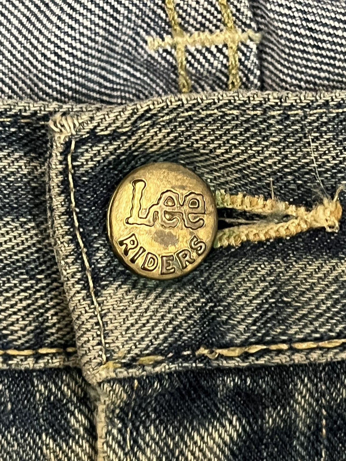 Lee Vintage Lee Denim Yellow Mud Washed Distressed Flare Jeans Size US 34 / EU 50 - 9 Thumbnail