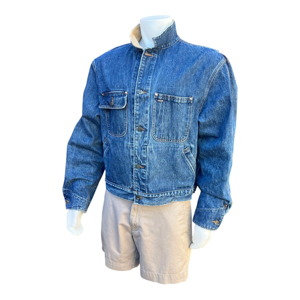 Polo Ralph Lauren Vintage 90s Polo RL Dungarees USA Trucker Jean Jacket XL Size US XL / EU 56 / 4 - 12 Thumbnail