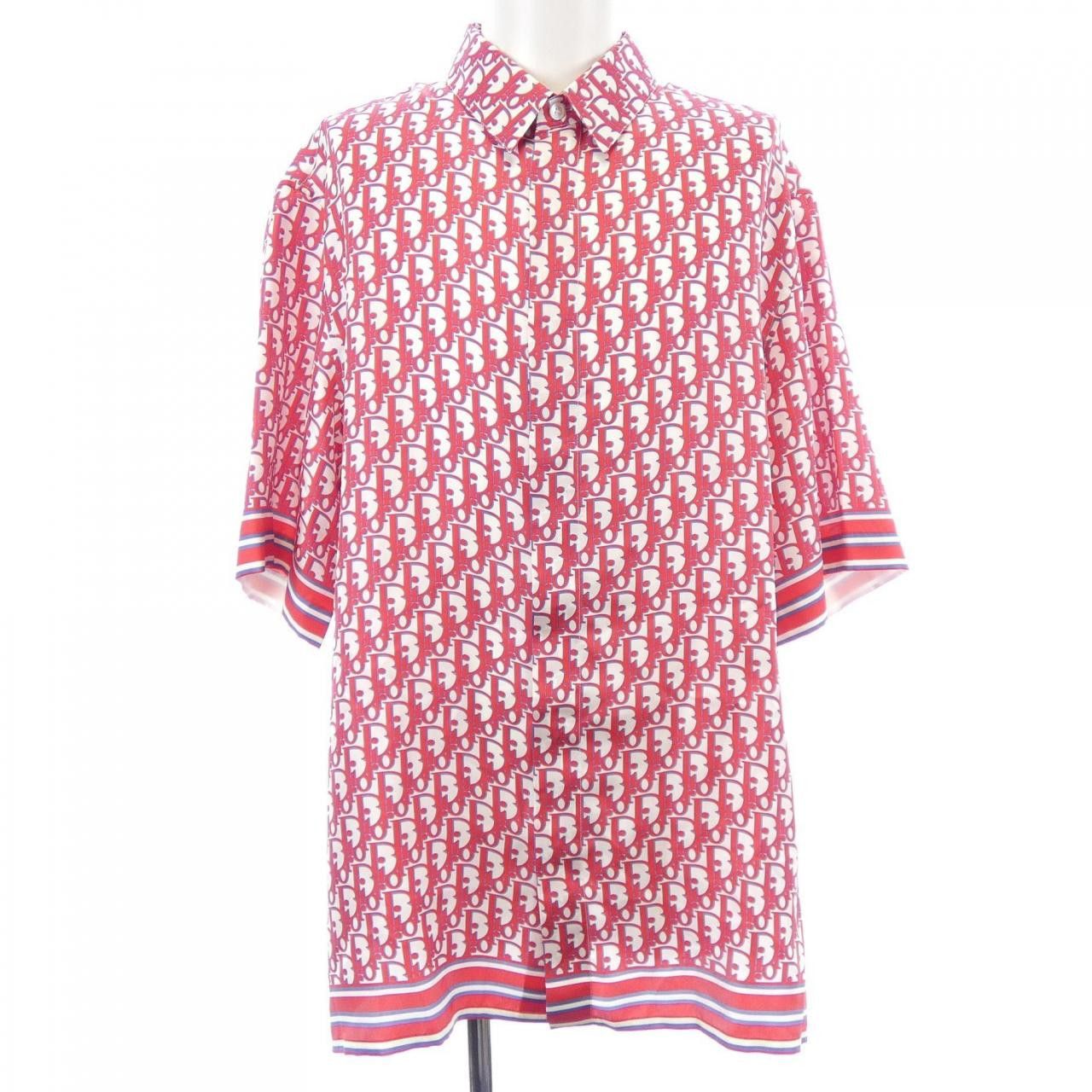 Dior Dior Dior Dior Oblique Organic Silk Twill Short Sleeve Shirt Textile Tops 193C545A4751 DUTY FREE for USA Size ONE SIZE - 1 Thumbnail