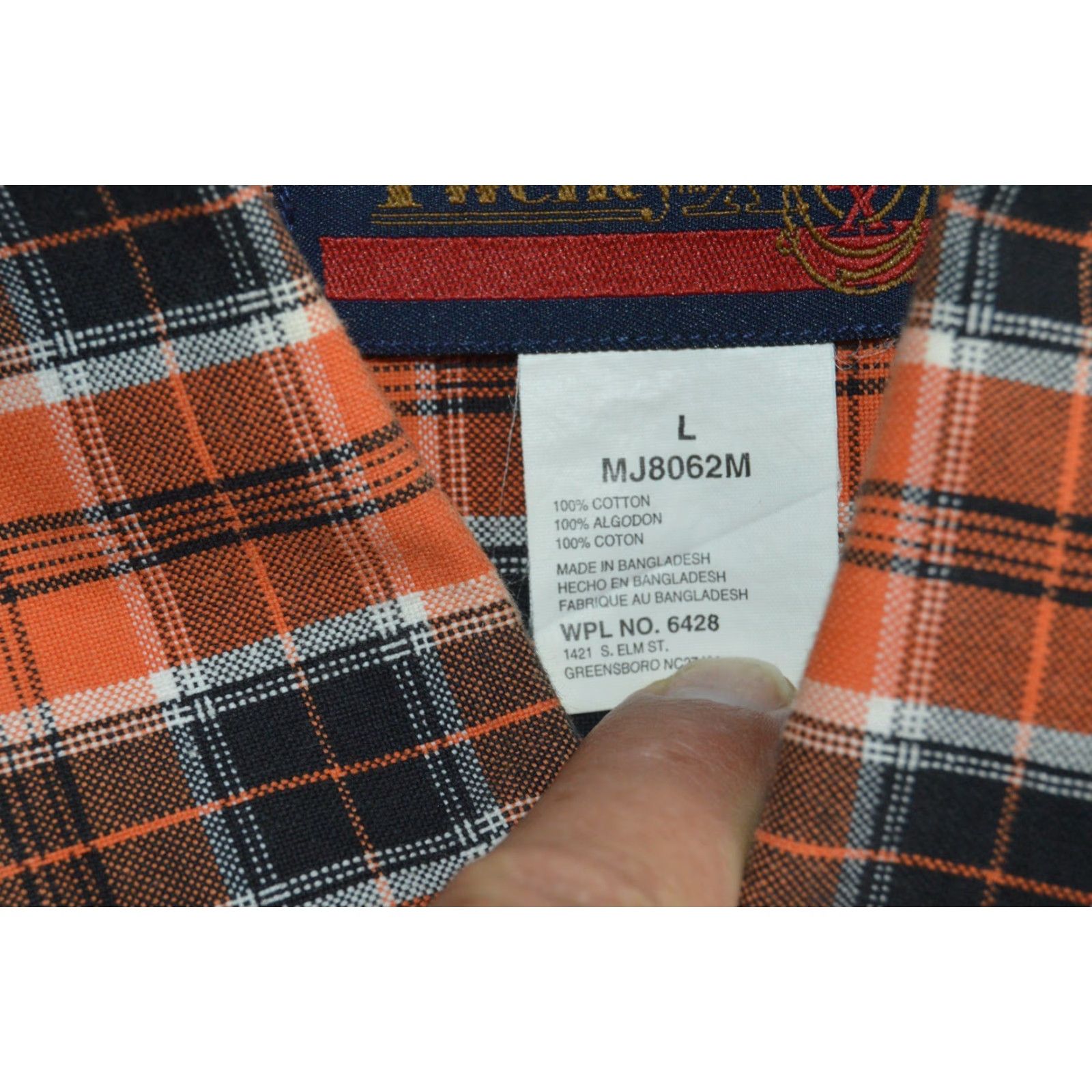 Vintage Twenty X Men's Shirt Orange Plaid LS Button Front Size L Western Cowboy Cotton Size US L / EU 52-54 / 3 - 5 Thumbnail
