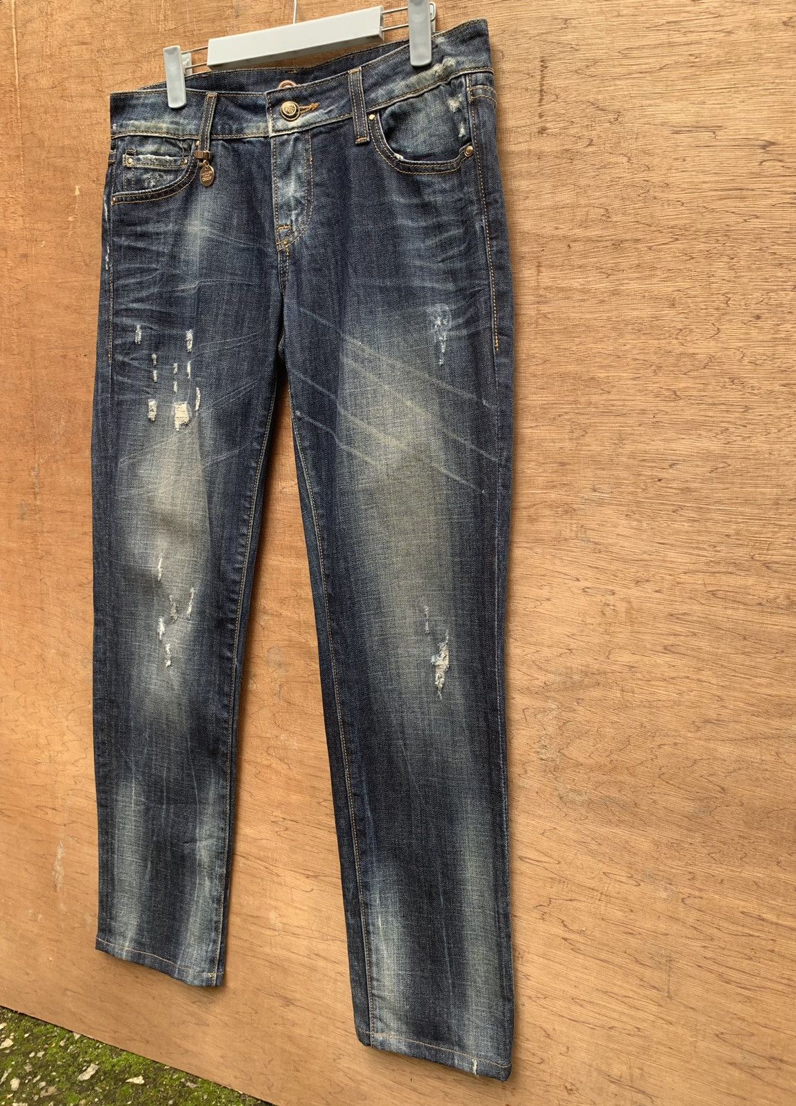 Art Comes First Eight Sin Denim Art Distressed Jeans Pants Size US 31 - 4 Thumbnail