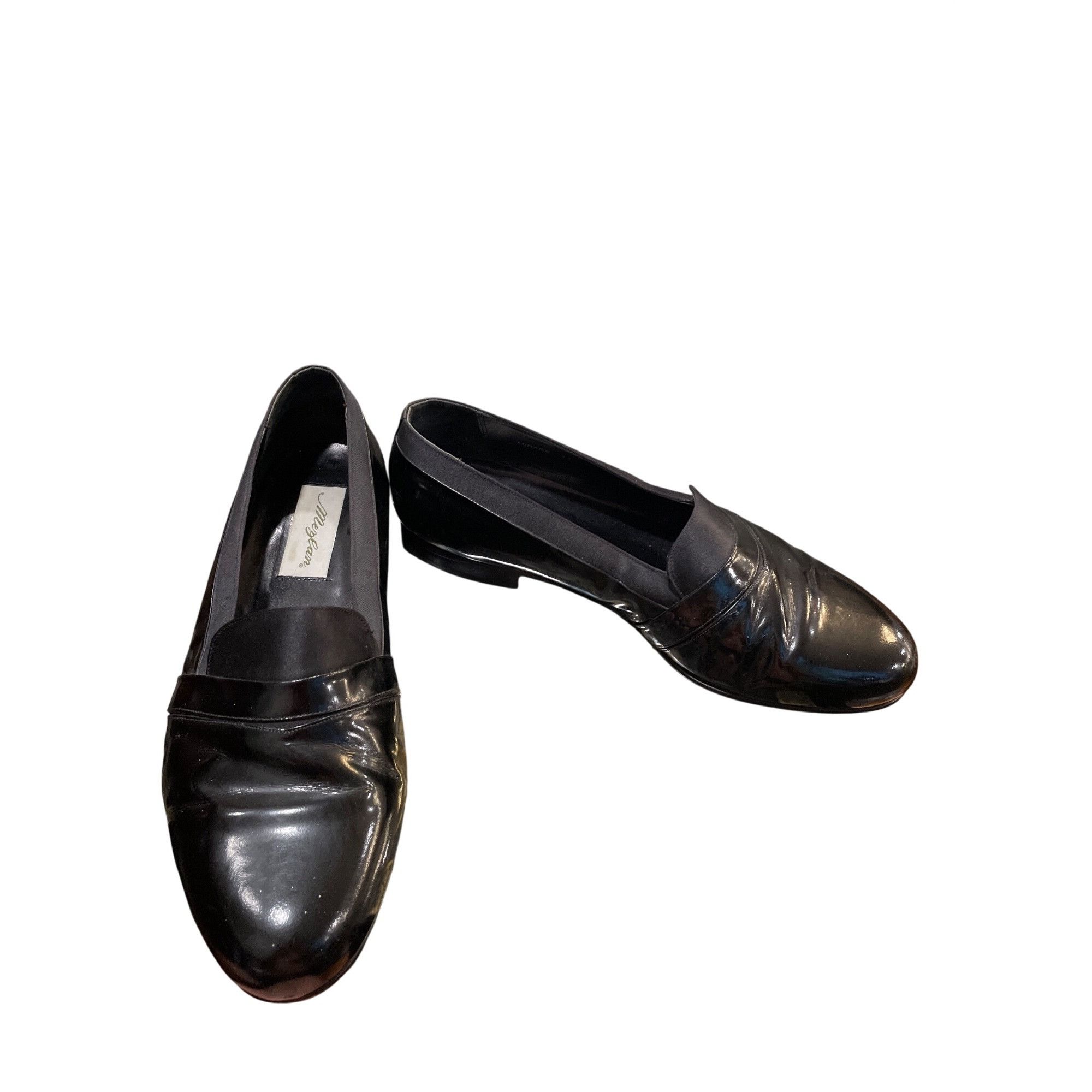 Mezlan Mezlam Mirage mens handmade black patent leather slip on loa Size US 11 / EU 44 - 1 Thumbnail