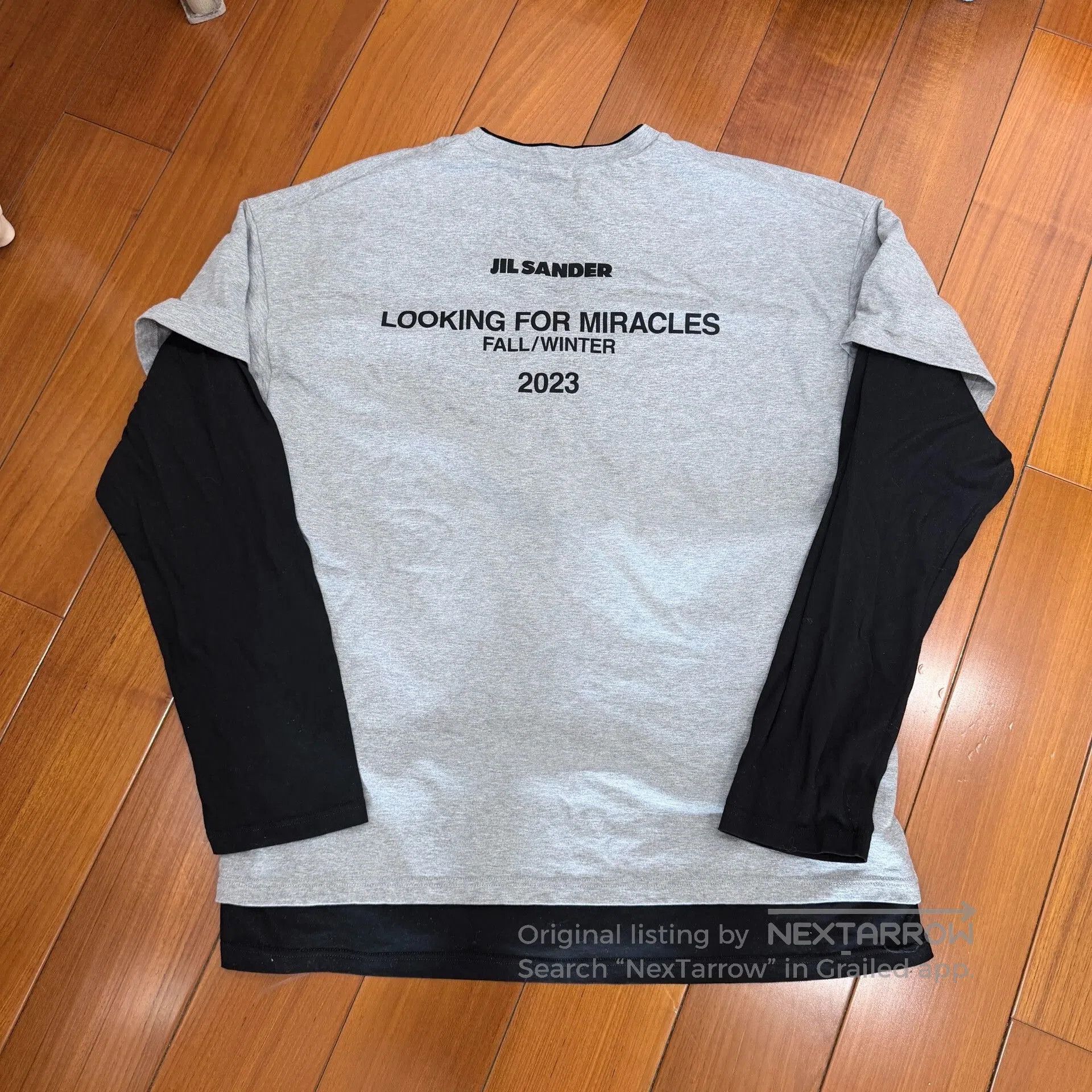 Jilsander Black Gray Layered Long Sleeve.
