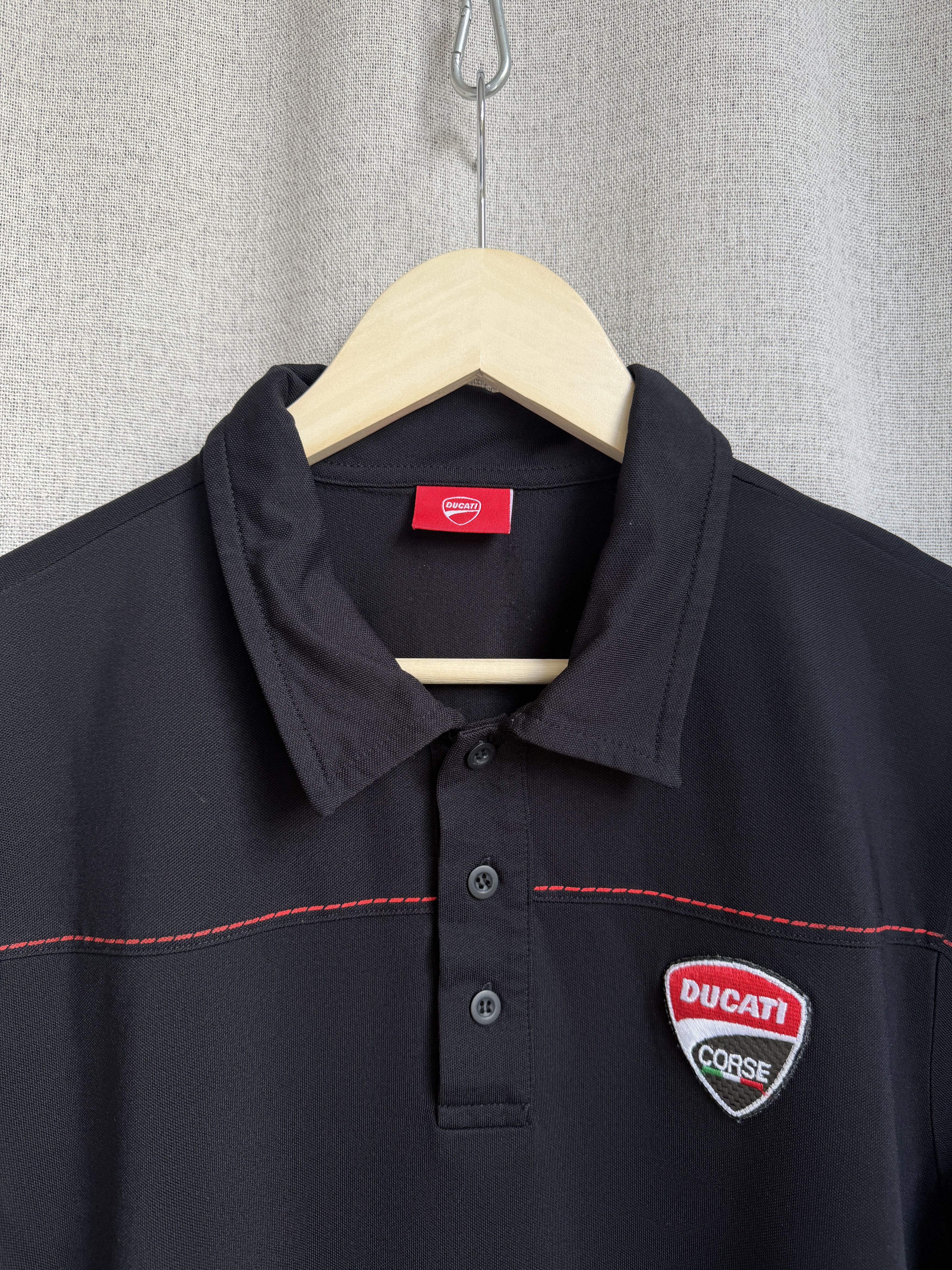 Ducati Ducati Corse Black Nylon Polo Moto Shirt Size US M / EU 48-50 / 2 - 4 Thumbnail