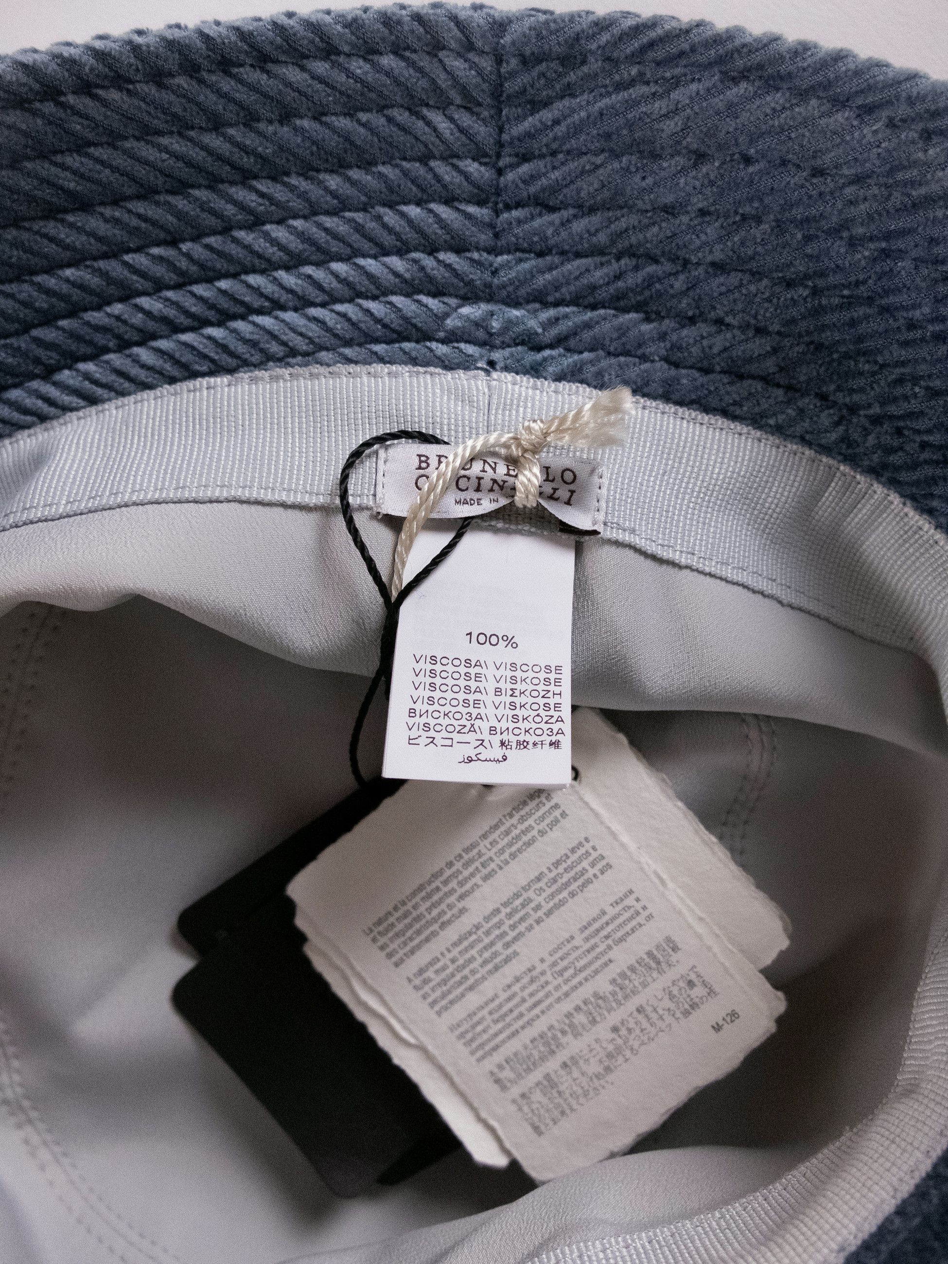 Brunello Cucinelli BRUNELLO CUCINELLI Monili blue corduroy bucket hat Medium Size ONE SIZE - 8 Thumbnail
