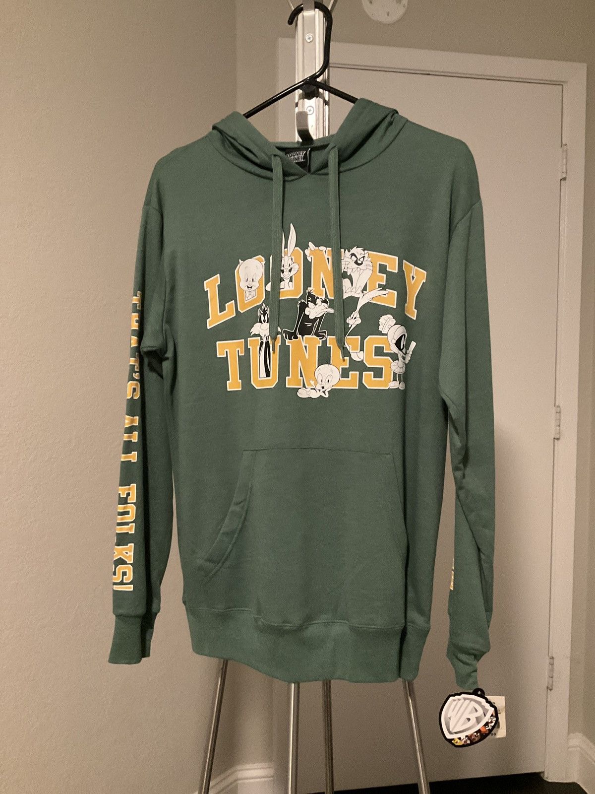 Cartoon Network × Vintage × Warner Bros Warner Bros Looney Tunes Green Hoodie Sweatshirt Size US S / EU 44-46 / 1 - 1 Thumbnail