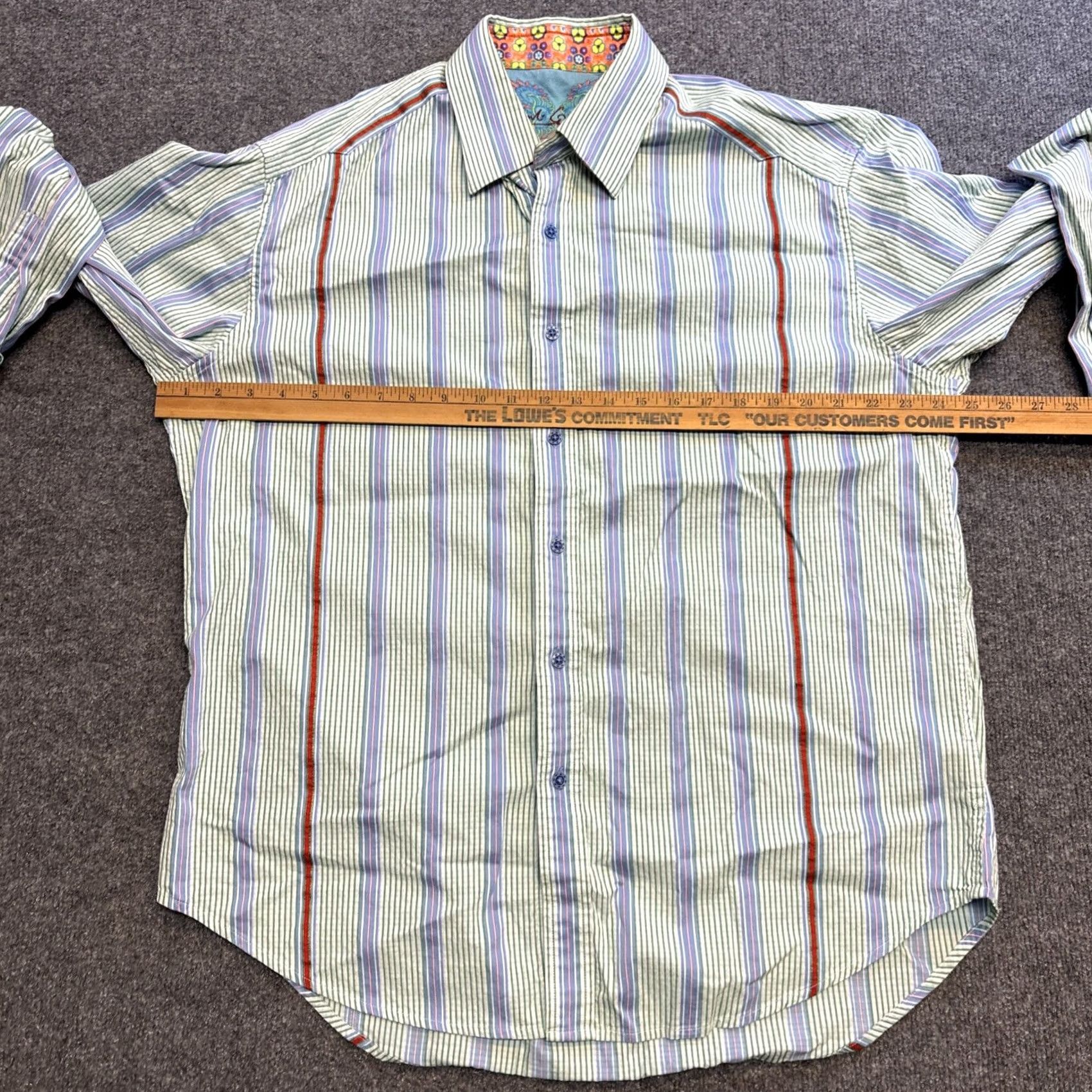 Robert Graham Robert Graham Long Sleeve Button-Down Vertical Stripes Flip Cuff Mens XL Pastels Size US XL / EU 56 / 4 - 5 Thumbnail