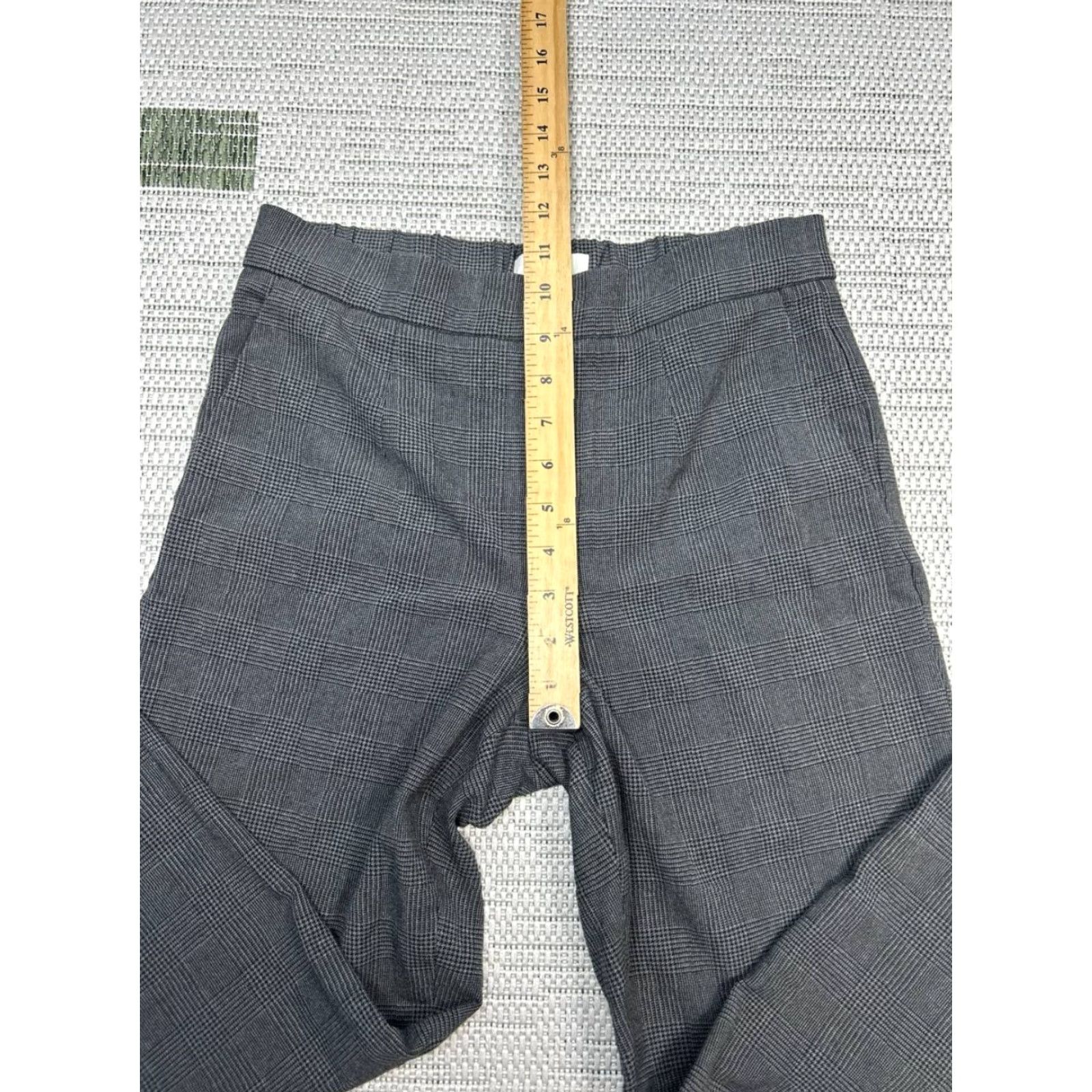 Aritzia Aritzia Babaton Conan Pants Womens 6 Gray Houndstooth Plaid Stretch Cropped Tapered Slim Front Flat Front Modern Casual Dress Pants Womens Size 28" / US 6 / IT 42 - 4 Thumbnail