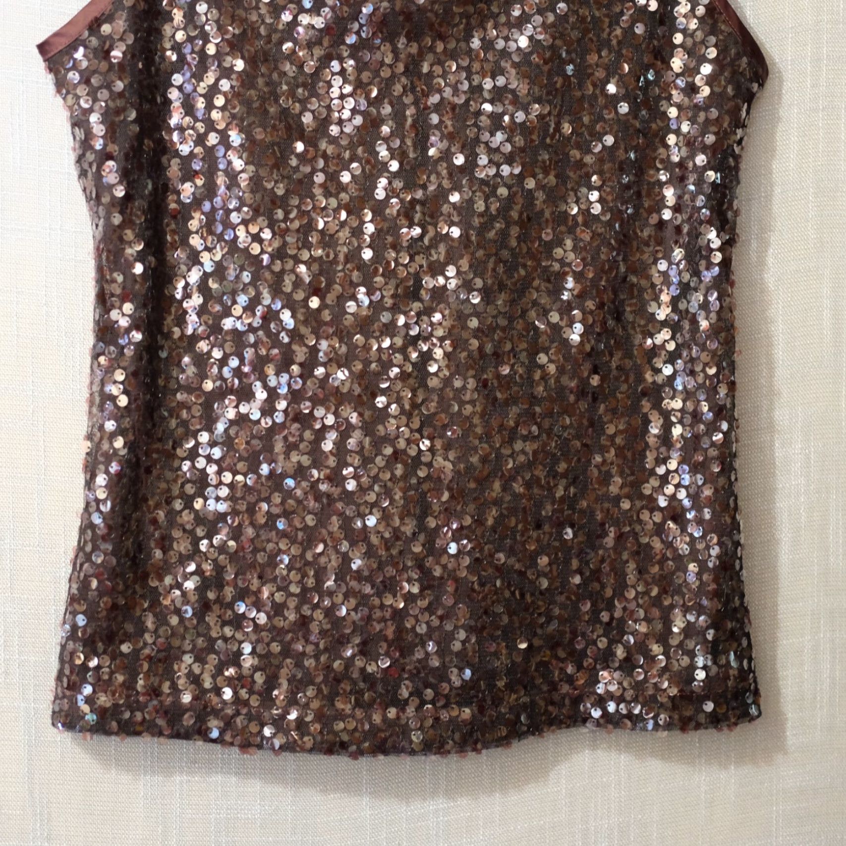 Vintage Chico's Tank Top Sequins Lined Sleeveless Dark Wine Women's 0 #H96-33 Size XS / US 0-2 / IT 36-38 - 3 Thumbnail