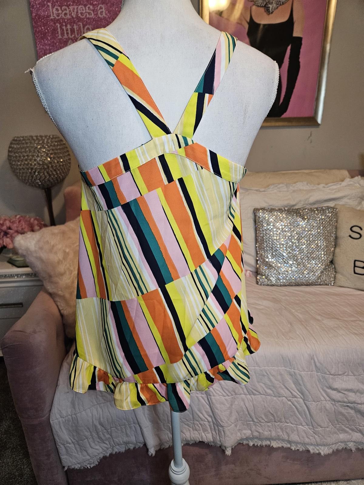 Designer Cabi Women's Colorful Striped Tank Top - Size XS #119 Size XS / US 0-2 / IT 36-38 - 3 Thumbnail