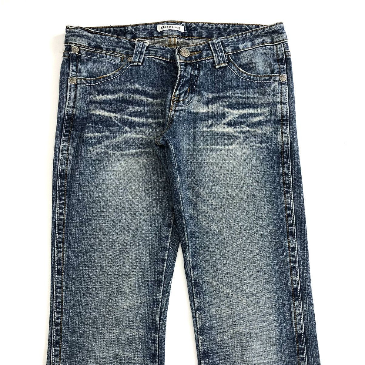 If Six Was Nine × Japanese Brand × Le Grande Bleu (L.G.B.) Y2K Clef de Sol Flared Jeans Distressed Bootcut Denim Pants Size 29" - 5 Thumbnail