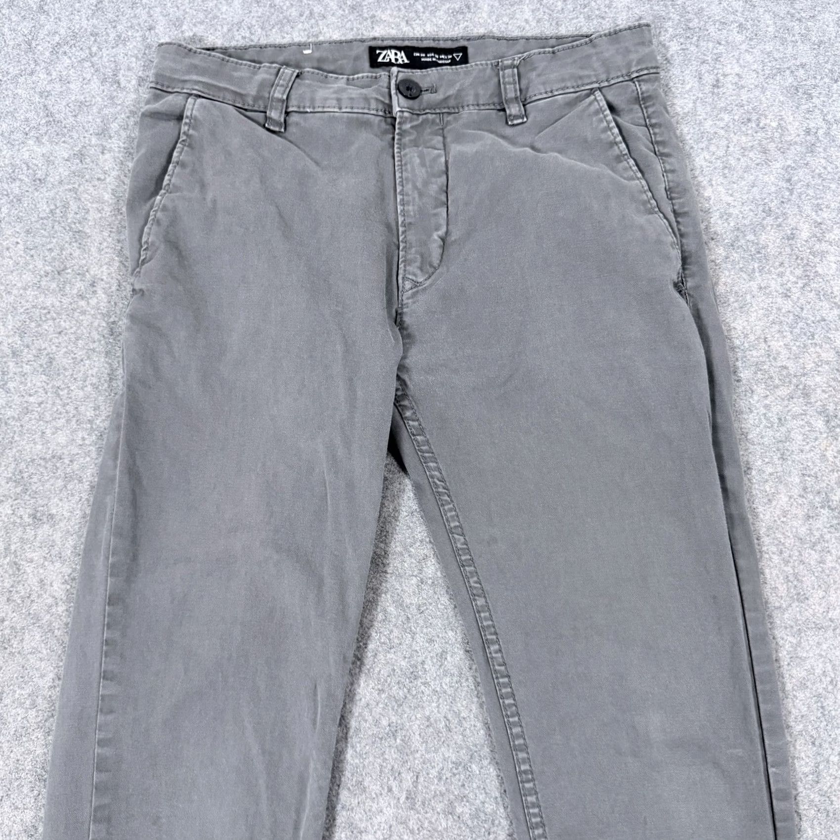 Zara Zara Slim Casual Stretch Chino Pant Men's Sz US 30 Gray Chino Slim Stretch Casual Pant Mens 30 Gray Size US 30 / EU 46 - 2 Thumbnail