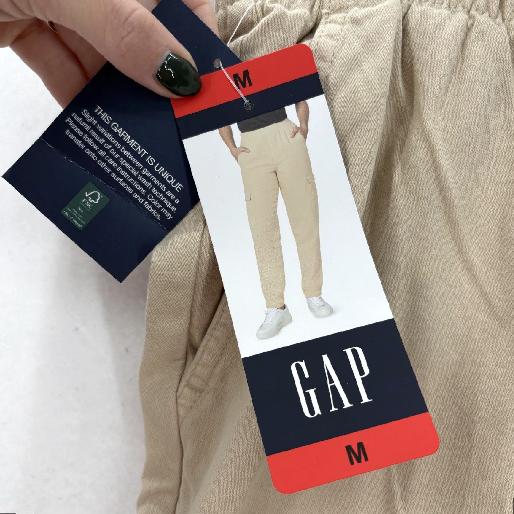 Gap GAP Pants Womens Medium Twill Cargo Jogger Elastic Waist Pockets Ankle NWT Tan Beig e? Size 32" / US 10 / IT 46 - 4 Thumbnail