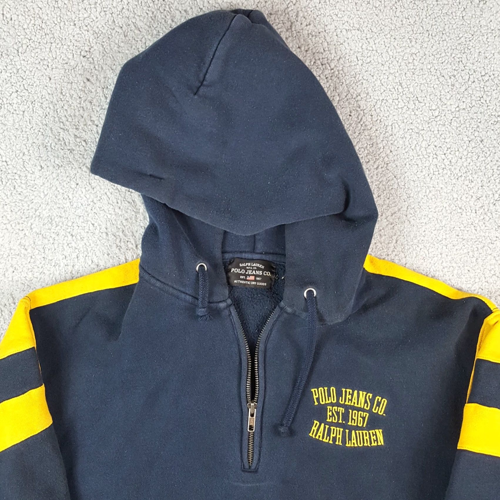 Ralph Lauren Vintage Polo Jeans Ralph Lauren Hoodie Men M 90s Grunge Retro Fleece Pullover Zip Sweatshirt Size US M / EU 48-50 / 2 - 2 Thumbnail