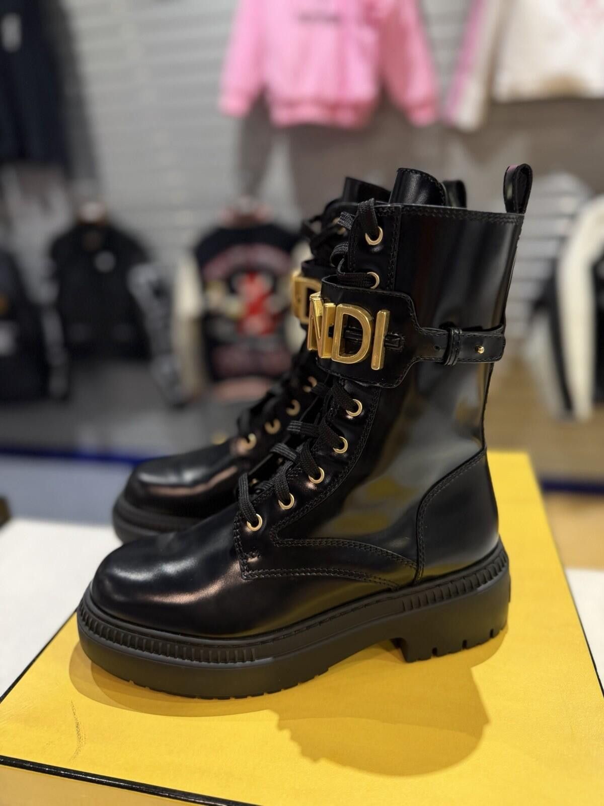 Fendi FENDI Fendigraphy Graphy Biker Combat Boots $1590 39EU/9US Size US 9 / IT 39 - 9 Thumbnail