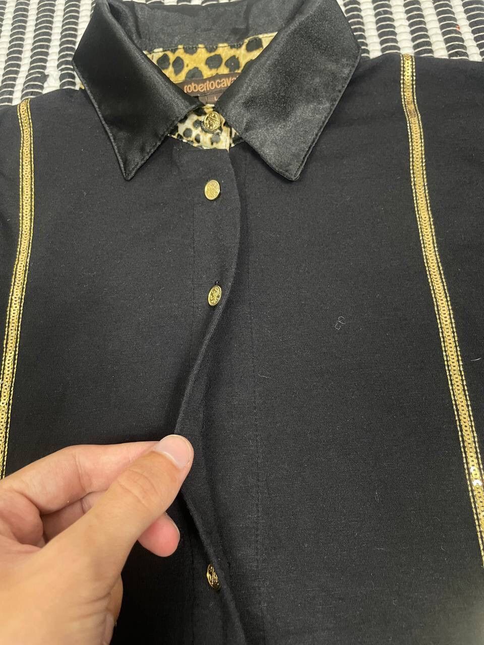 Roberto Cavalli Vintage Roberto Cavalli Button Up Shirt Big Logo Leopard Y2K Size L / US 10 / IT 46 - 8 Thumbnail