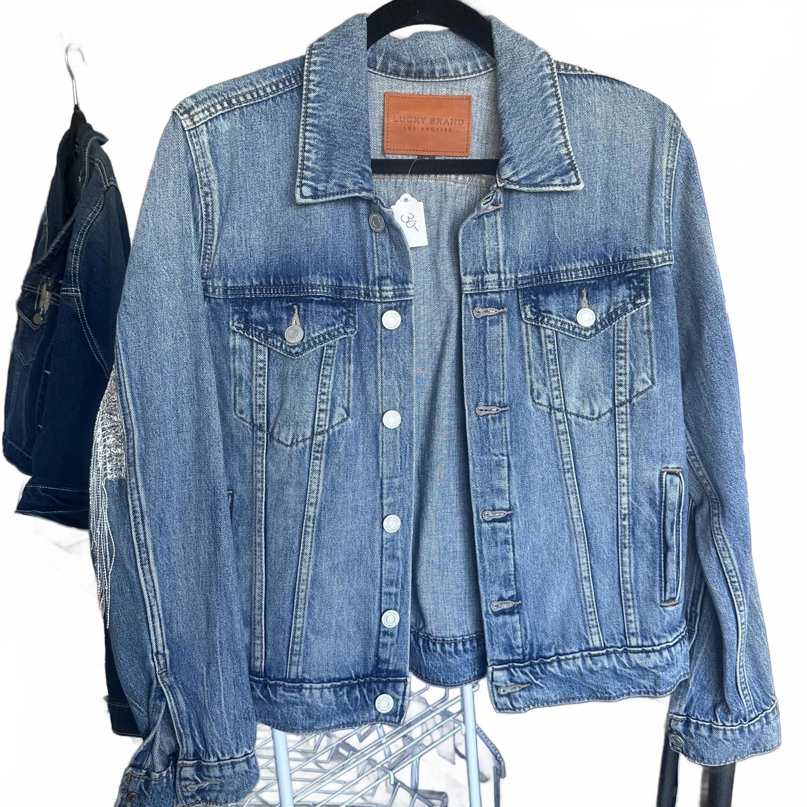 Lucky Brand Lucky Brand Denim Jacket with Fringe Detail Size M / US 6-8 / IT 42-44 - 1 Thumbnail