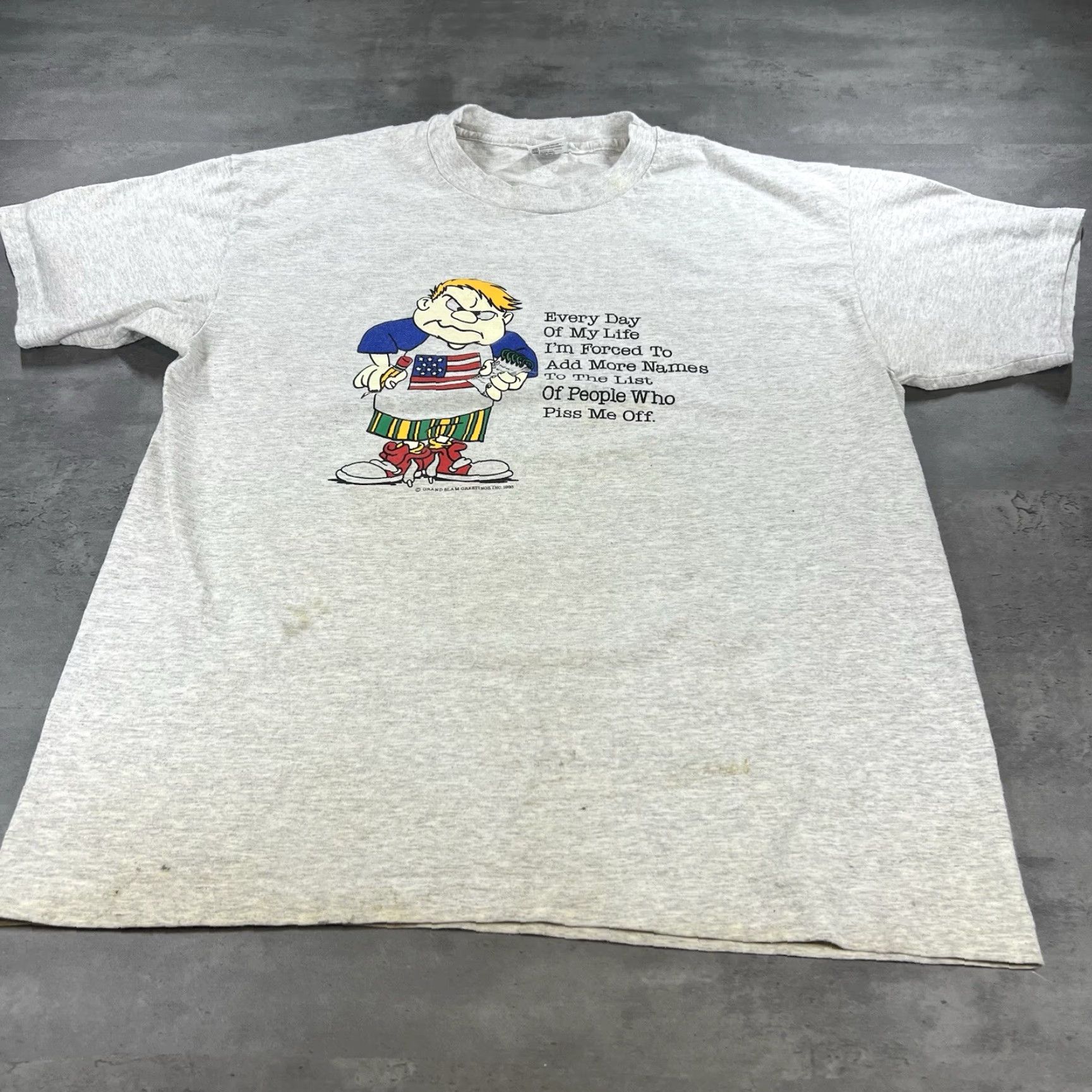Anvil Vintage Anvil Shirt Parody Saying Adult XL Gray Logo T-Shirt 90s Comics Funny Cartoon Mens Short Sleeve Mock Neck Size US XL / EU 56 / 4 - 2 Thumbnail