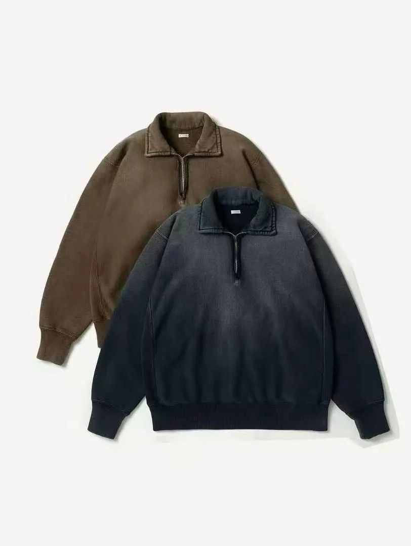 A.PRESSE AP 26SS Retro Distressed Half-Zip Sweatshirt Blue2/3 Size US M / EU 48-50 / 2 - 8 Thumbnail
