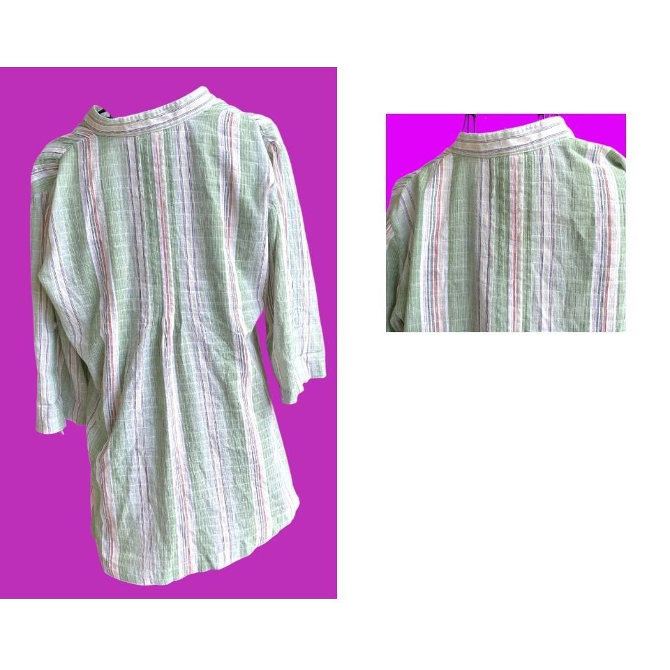 Other Soft Surroundings Tunic Top XS Extra Small Striped V Neck Ro Size XS / US 0-2 / IT 36-38 - 5 Thumbnail
