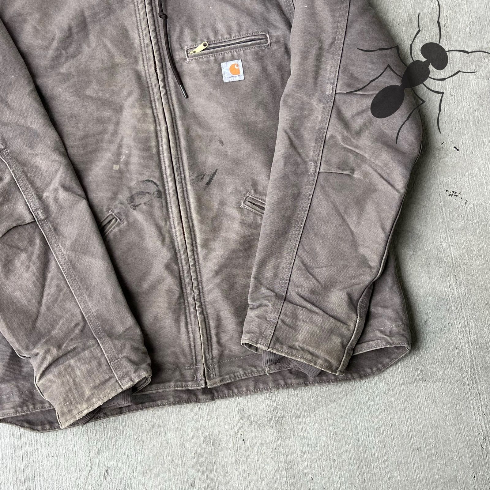 Carhartt × Vintage Carhartt WOMENS WJ141 gray hooded work wear jacket Size US S / EU 44-46 / 1 - 3 Thumbnail