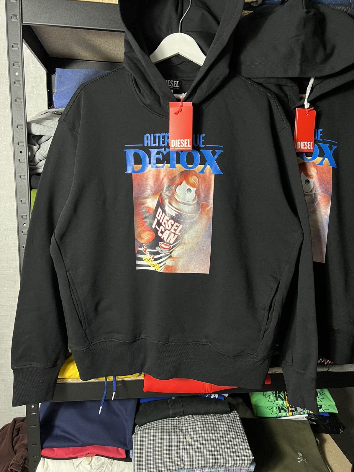 Diesel 🔥 NWT Diesel “Alternative Detox” Graphic Hoodie Black Size M Size US M / EU 48-50 / 2 - 6 Thumbnail