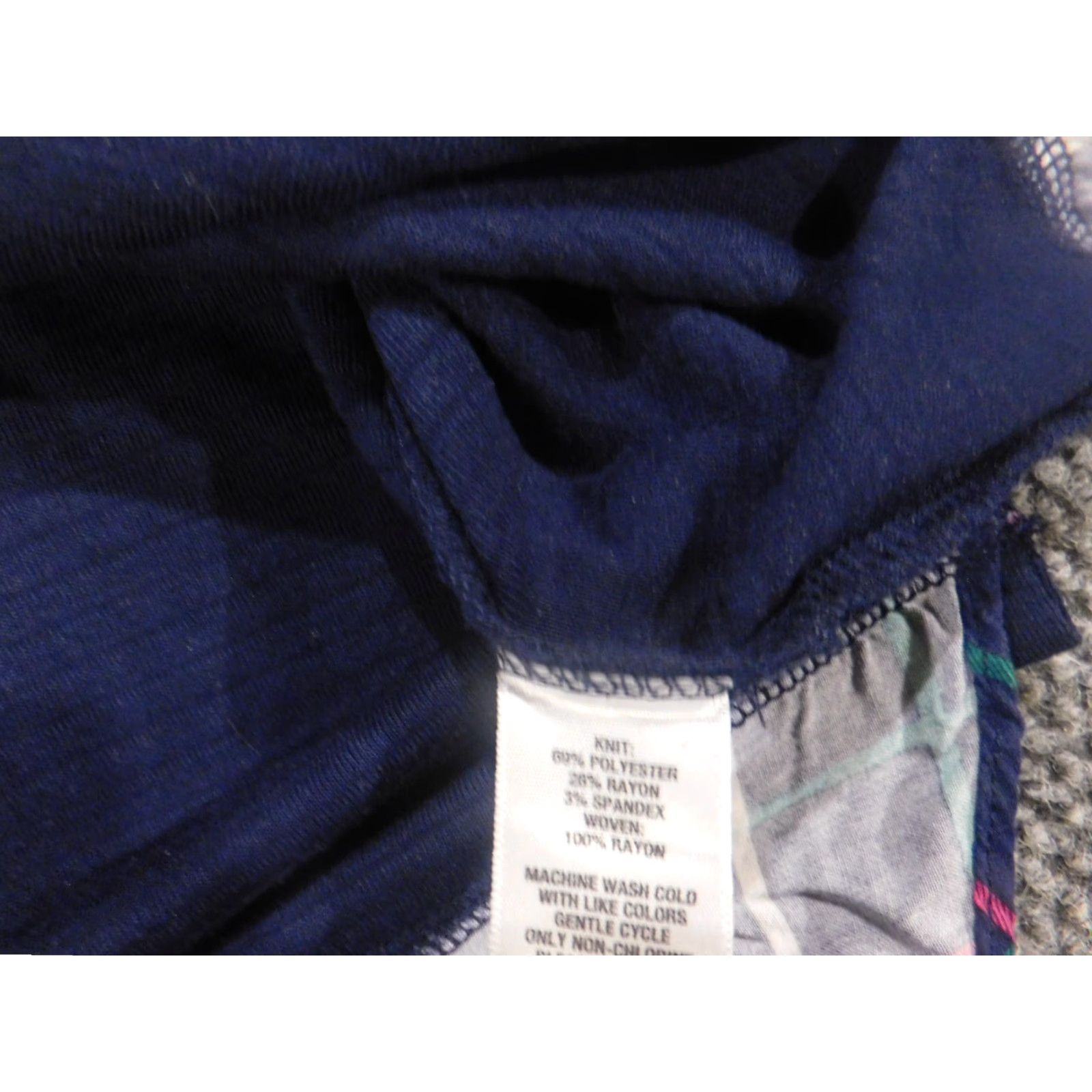 Layer 8 Kim Rogers Blouse Womens M Blue Crew Neck Short Sleeve Cap Sleeve Lyocell Rayon Stretch Button Pullover Casual Regular Flower Pattern Basic Vintage No Size M / US 6-8 / IT 42-44 - 6 Thumbnail