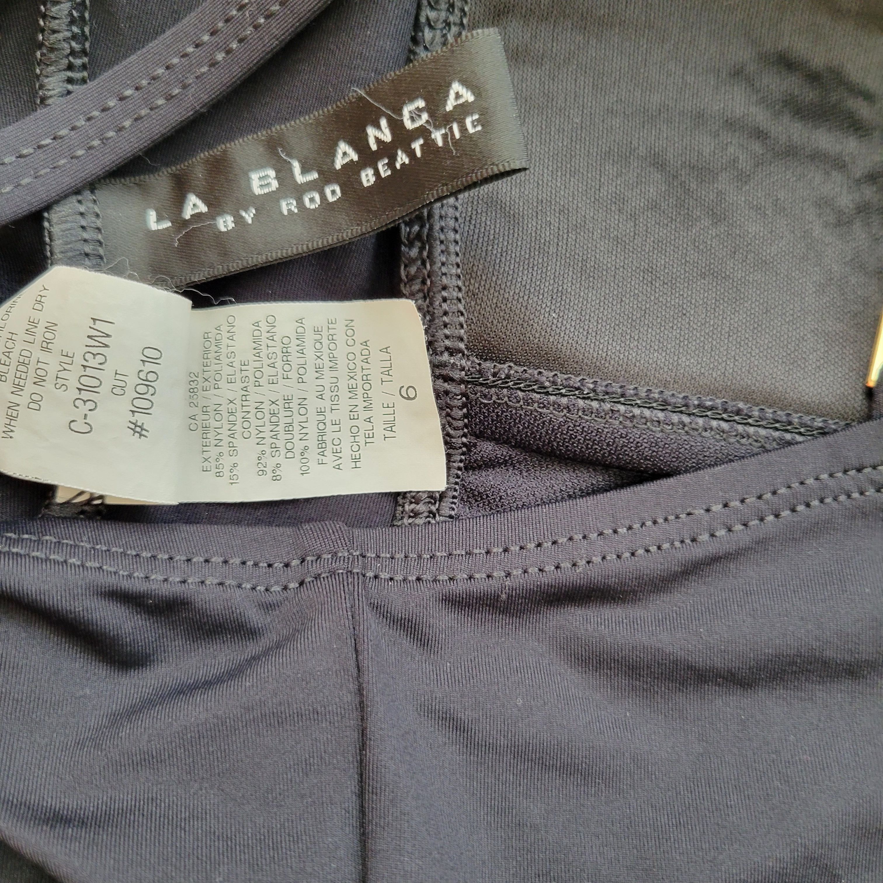 Other La Blanca by Rod Beattie Shirred One Swimsuit Size 6 Black Size ONE SIZE - 7 Thumbnail