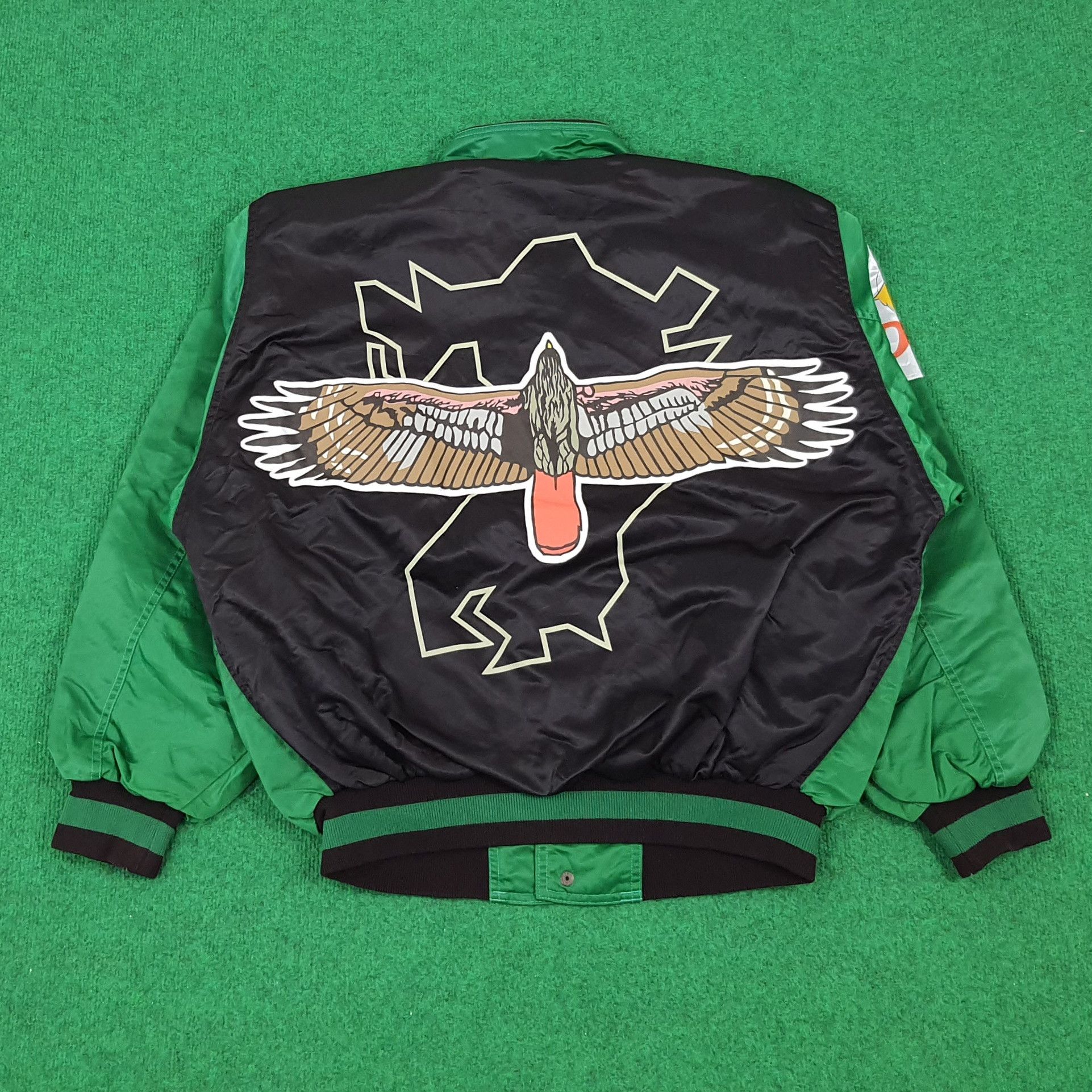 Japanese Brand × Vintage Vintage Asics Fukuoka Daiei Hawk Baseball Team Jacket Size US L / EU 52-54 / 3 - 3 Thumbnail