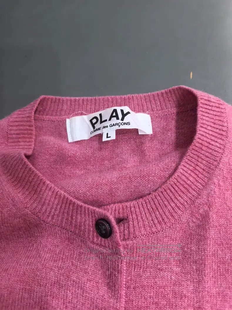 Comme des Garcons Comme Des Garcons Pink wool cardigan Size L / US 10 / IT 46 - 2 Thumbnail