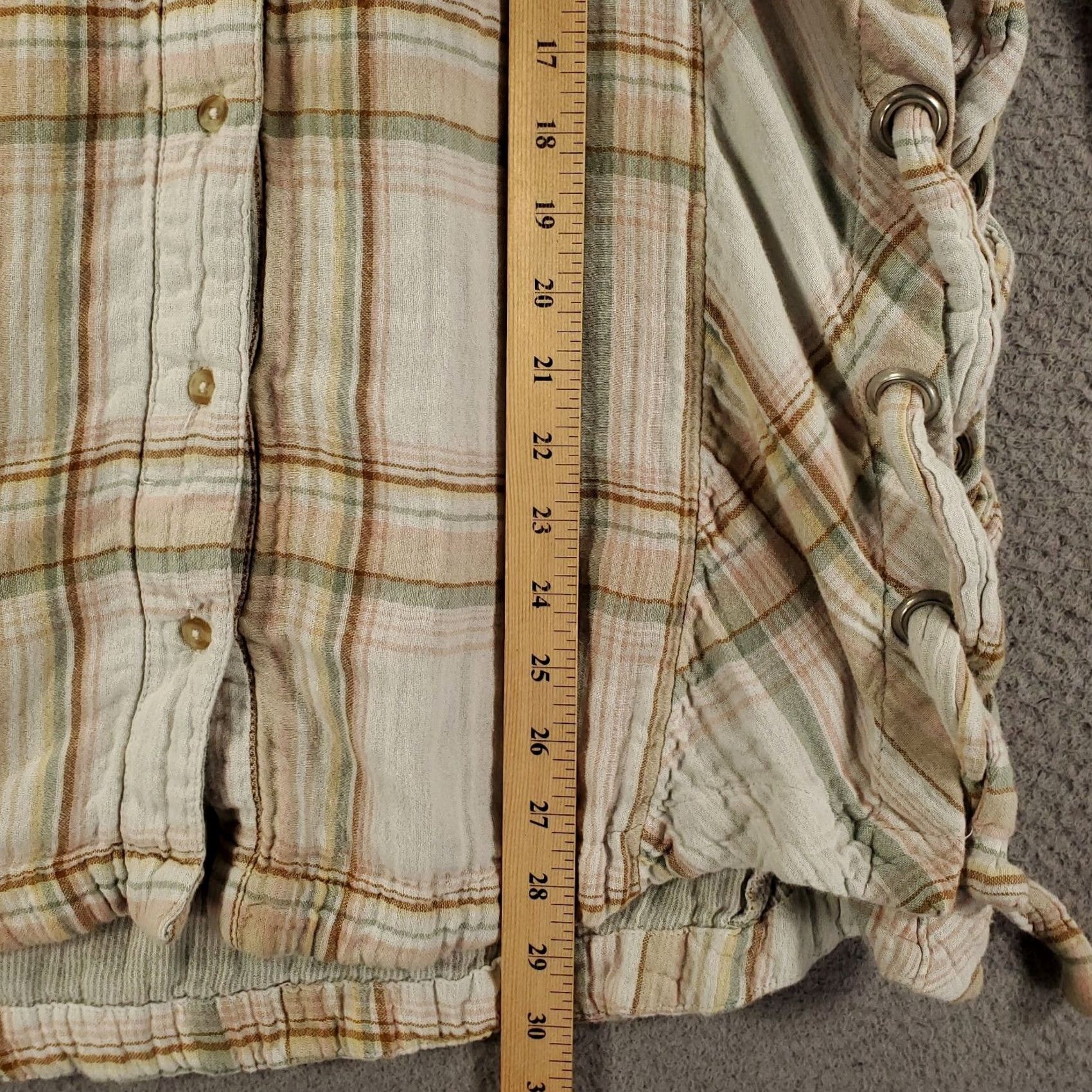 Free People Free People Button-Up Tunic XS Multicolor Plaid Oversized Long Sleeve Casual Ship Everyday Womens Size XS / US 0-2 / IT 36-38 - 3 Thumbnail