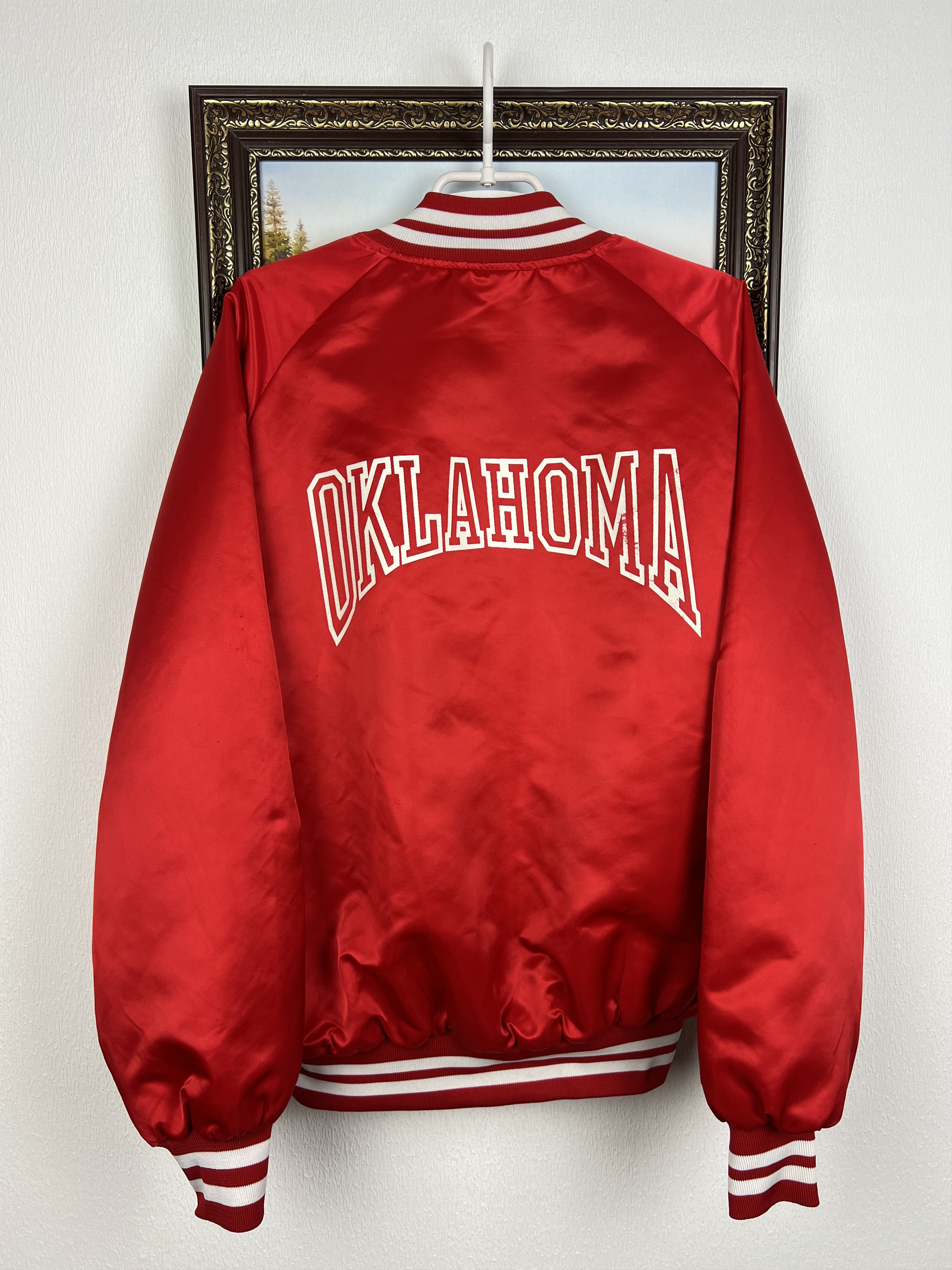 Vintage University of Oklahoma Sooners NCAA Football Jacket Bomber Size US XXL / EU 58 / 5 - 1 Thumbnail