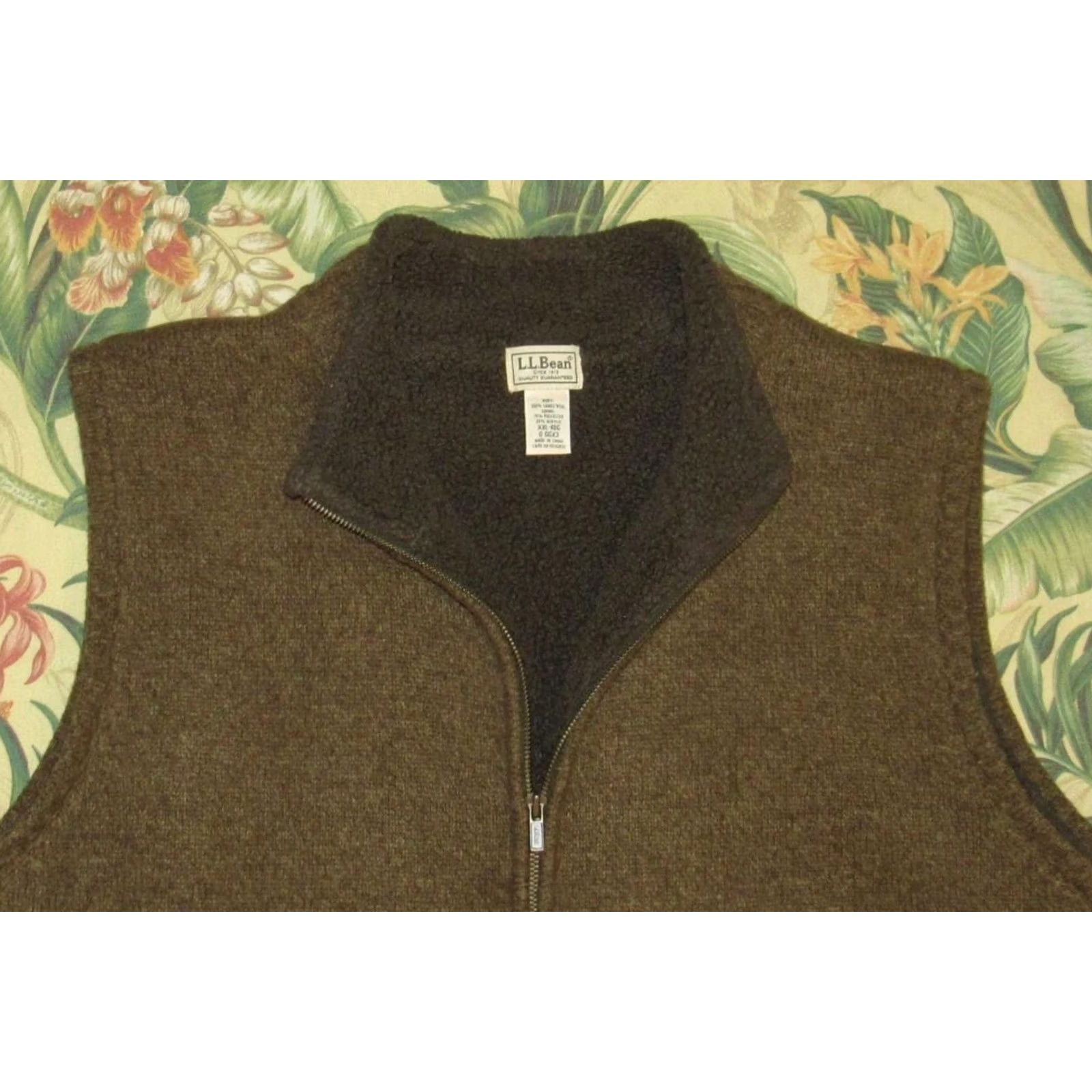 Vintage LL BEAN Brown Sherpa Lined Sweater Vest XXL Men Size US XXL / EU 58 / 5 - 2 Thumbnail