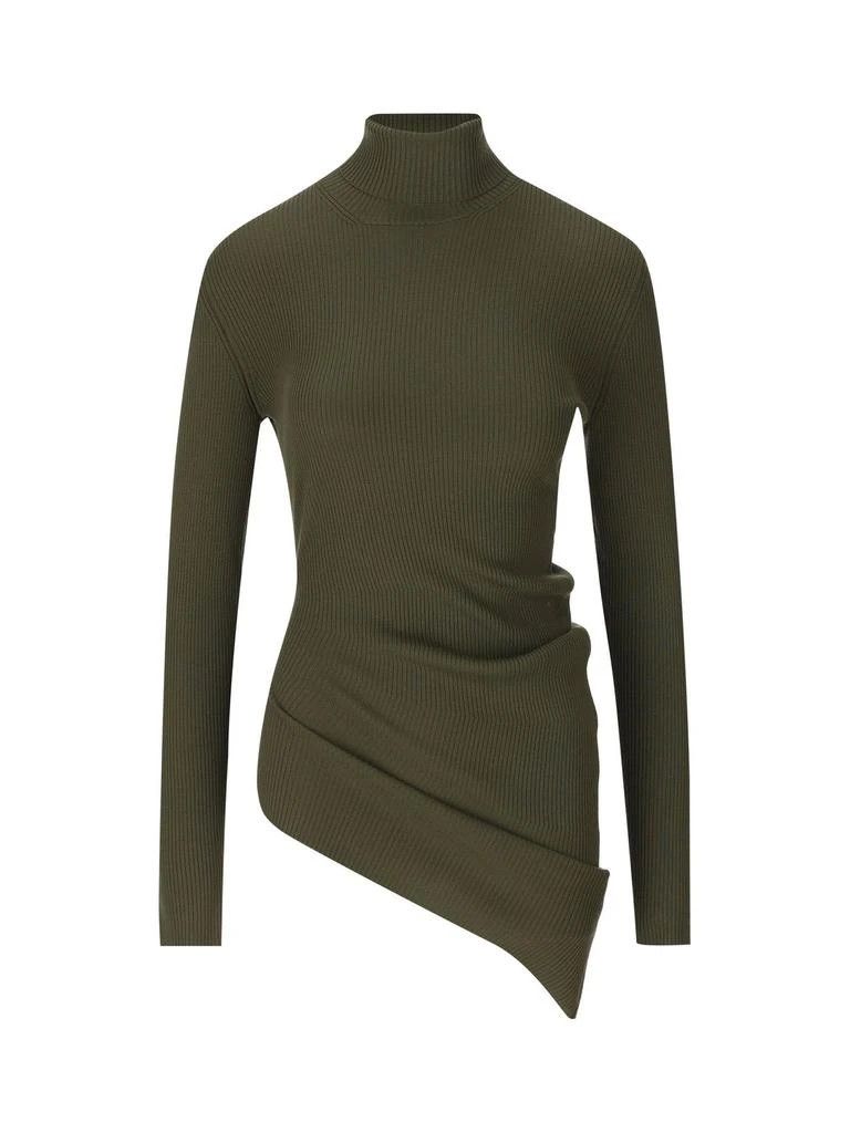 Loro Piana o1y1025 Turtleneck Sweater in Military Green Size L / US 10 / IT 46 - 1 Thumbnail