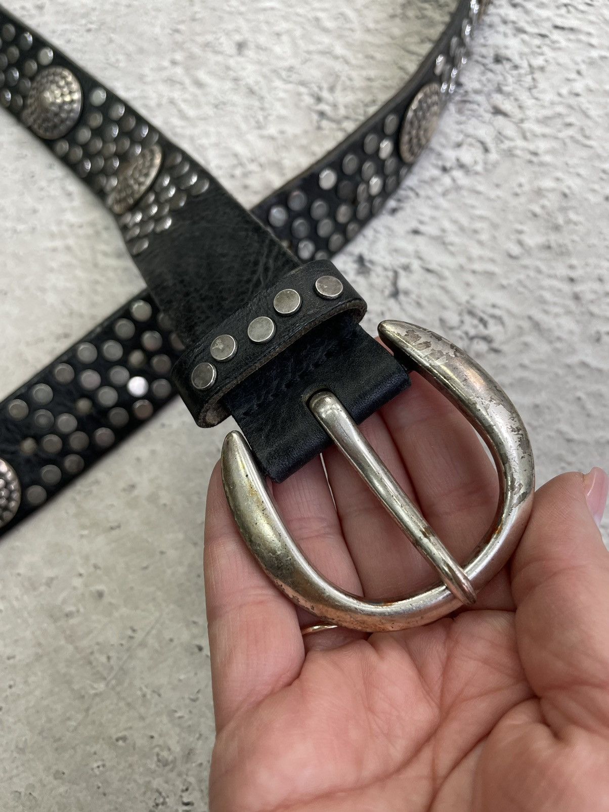 Hysteric Glamour × If Six Was Nine VINTAGE AVANT-GARDE GOTHIC LEATHER BELT RICK OWENS STYLE Size ONE SIZE - 4 Thumbnail