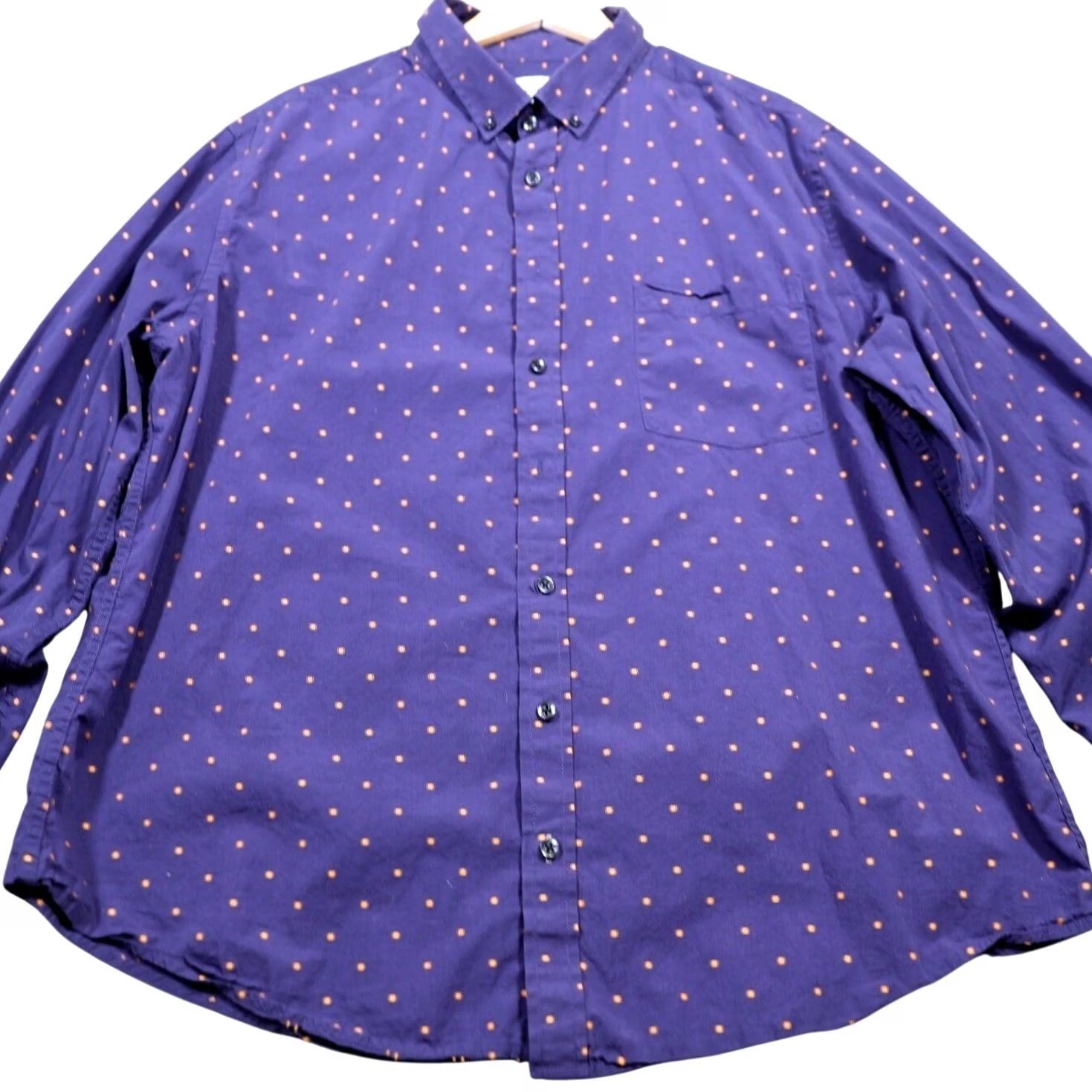 Vintage Goodfellow Co Mens Long Sleeve Button Down Shirt Purple Small Dot Print XXL Size US XXL / EU 58 / 5 - 5 Thumbnail