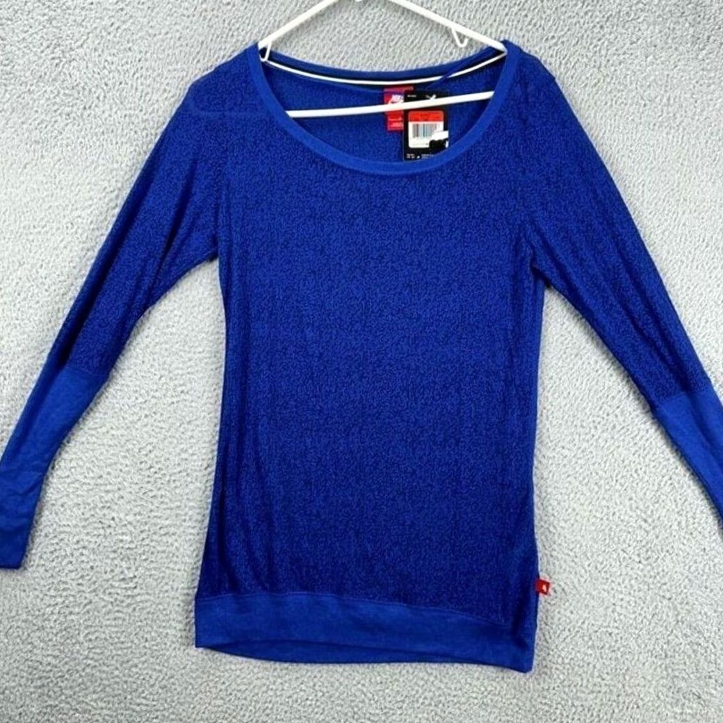 Nike Nike Cheetah Sweatshirt Womens Large Dark Blue Boat Neck Pullover Ladies NEW Size L / US 10 / IT 46 - 2 Thumbnail