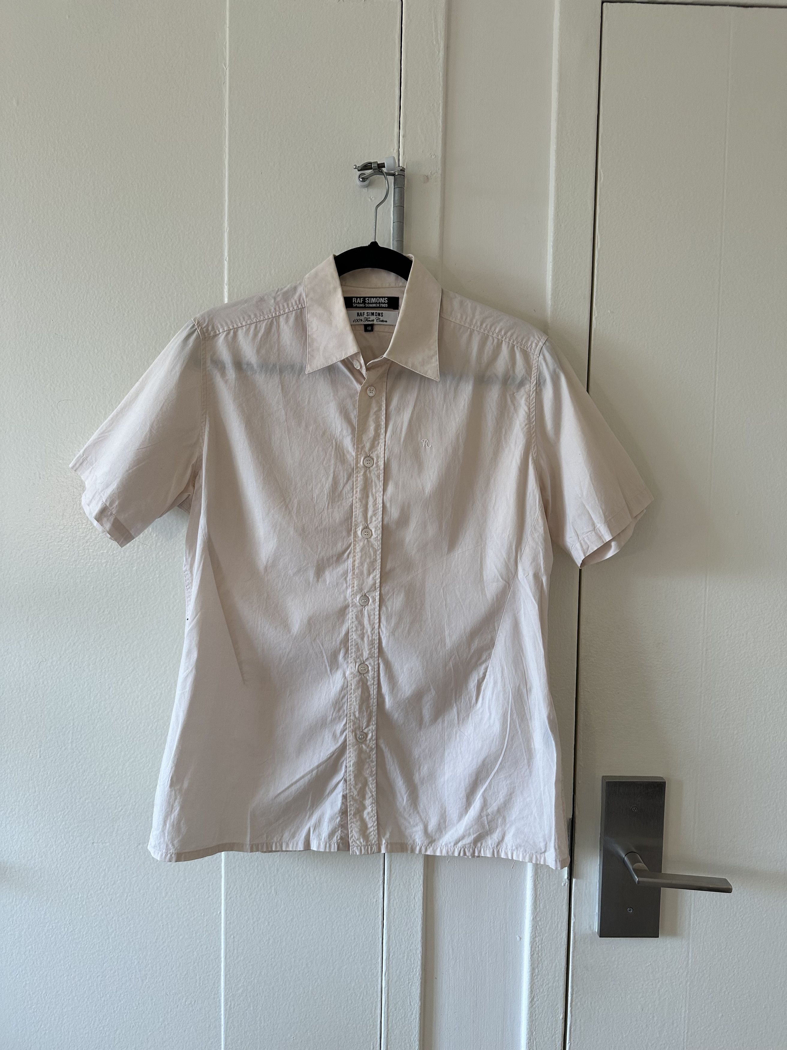 Pre-owned Raf Simons Ss 2009 Short Sleeve Button Up Shirt In Off White