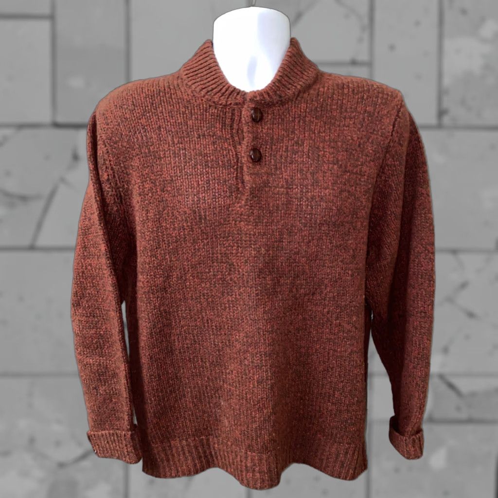 Vintage LL Bean Sweater Shirt 1/2 Button Up Lambswool Mens Size L Brown Size US L / EU 52-54 / 3 - 1 Thumbnail